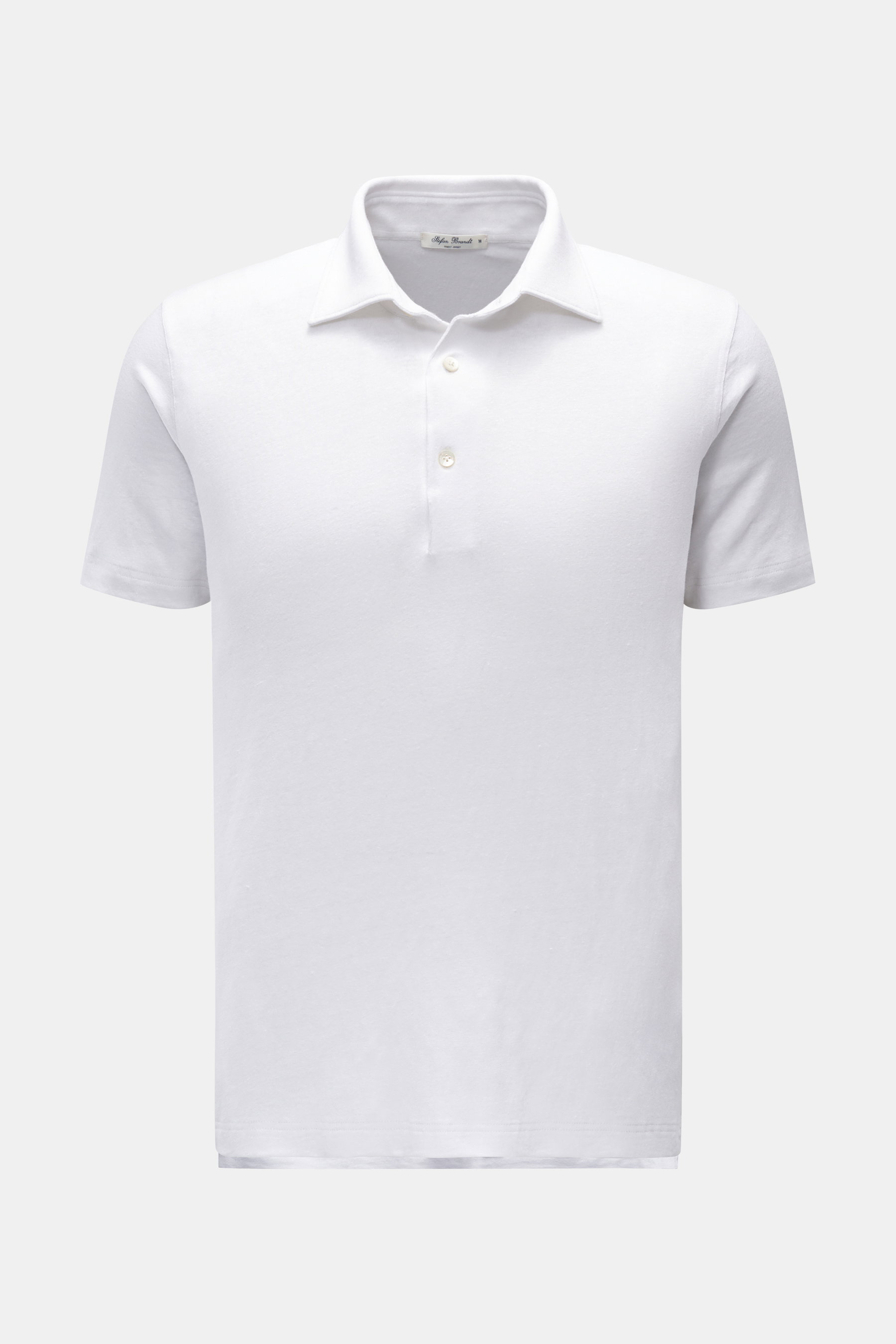 Stefan Brandt Leinen Jersey-Poloshirt 'Laurin' weiß
