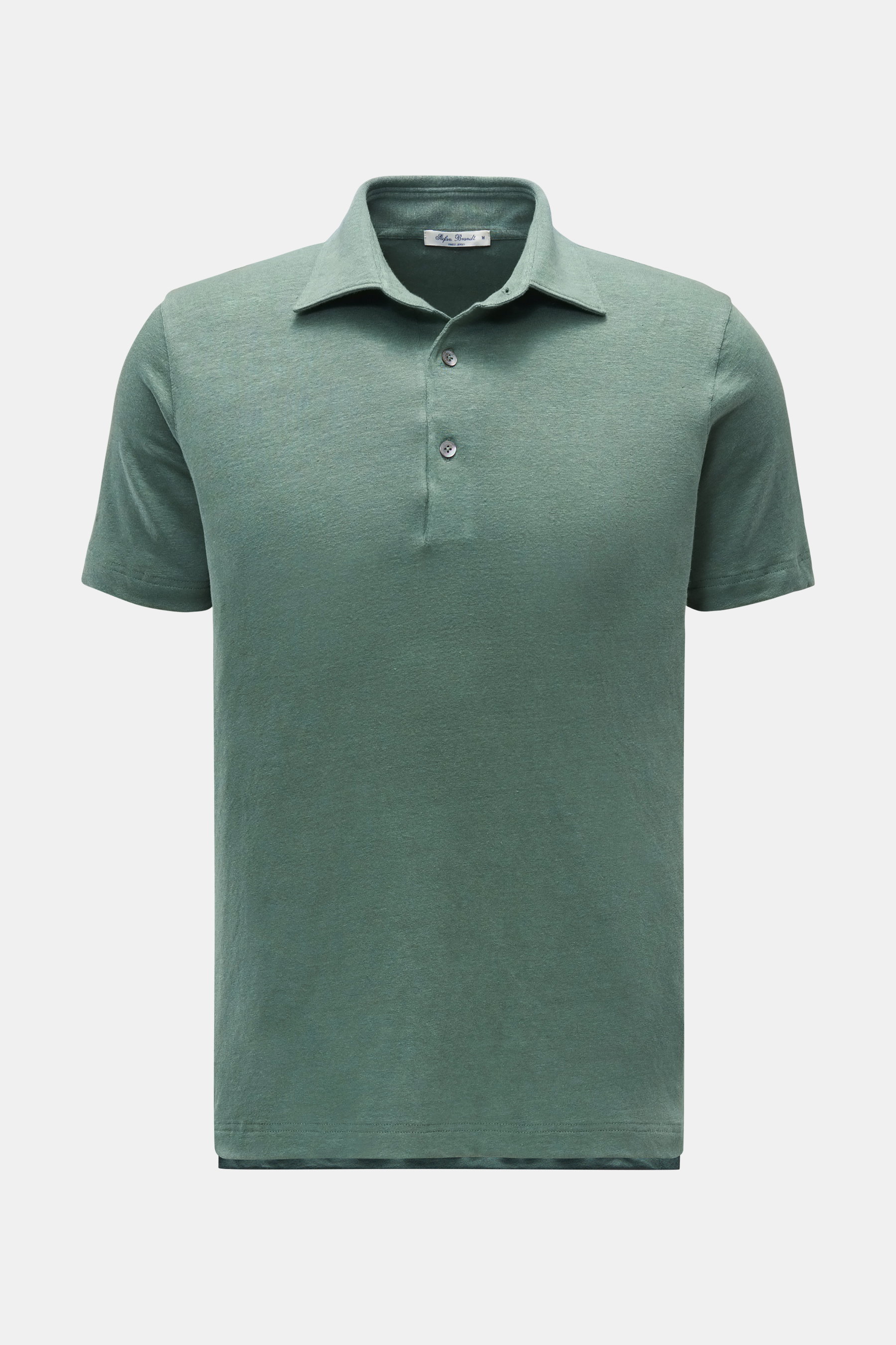 Stefan Brandt Leinen Jersey-Poloshirt 'Laurin' graugrün