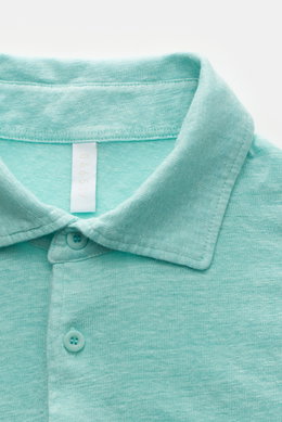 04651/ A trip in a bag Leinen Jersey-Poloshirt türkis