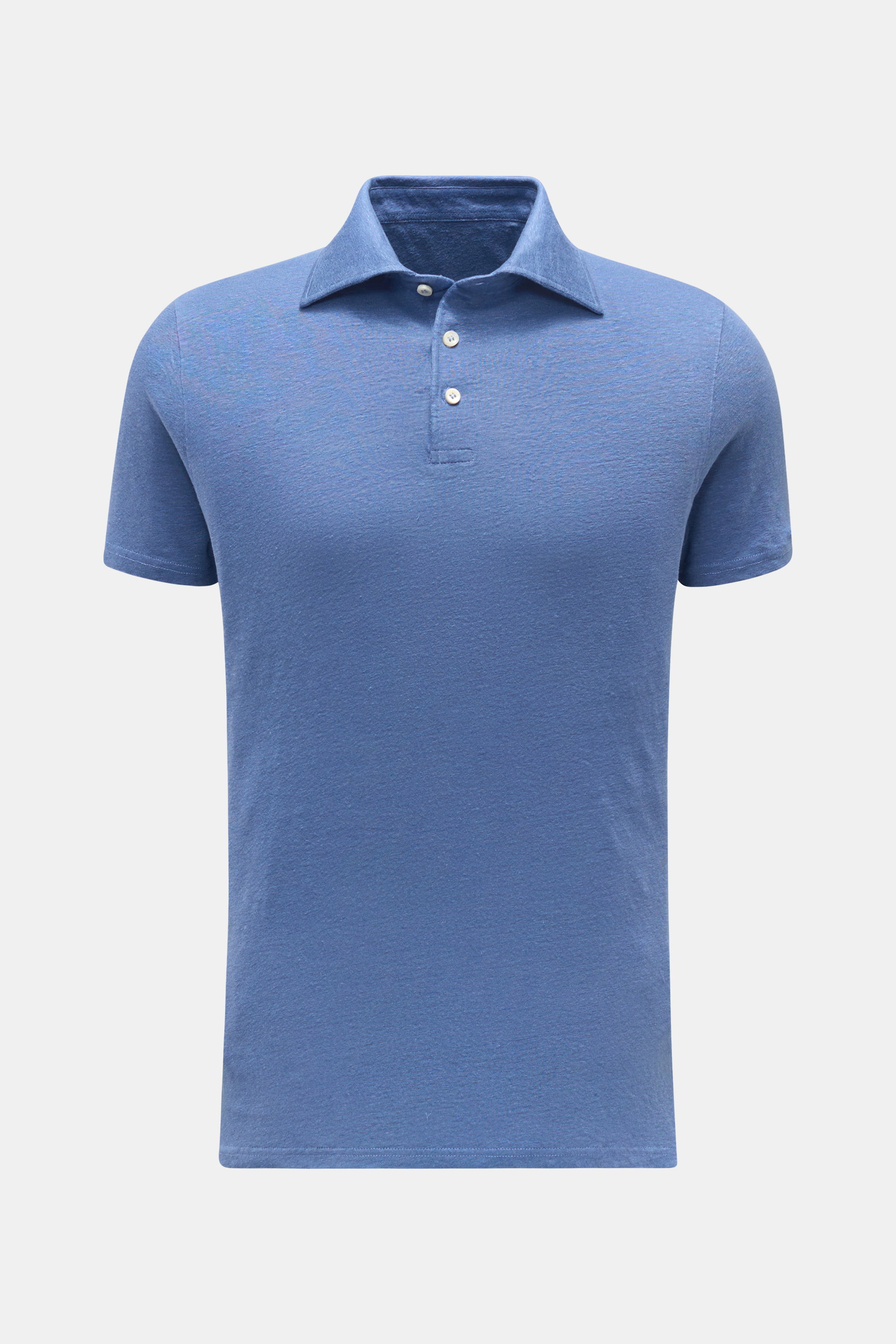 04651/ A trip in a bag Leinen Jersey-Poloshirt blau