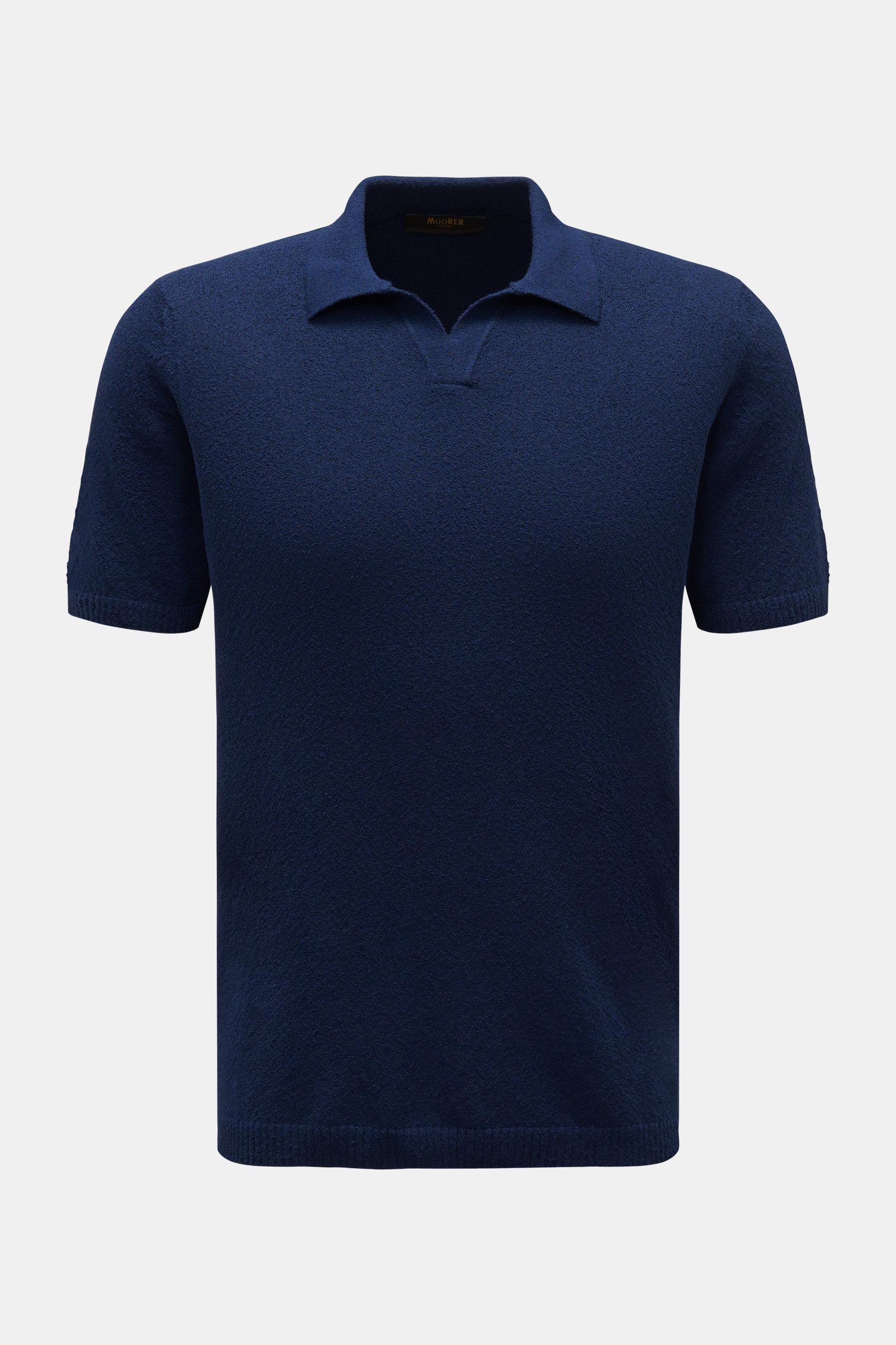 Moorer Kurzarm-Strickpolo navy