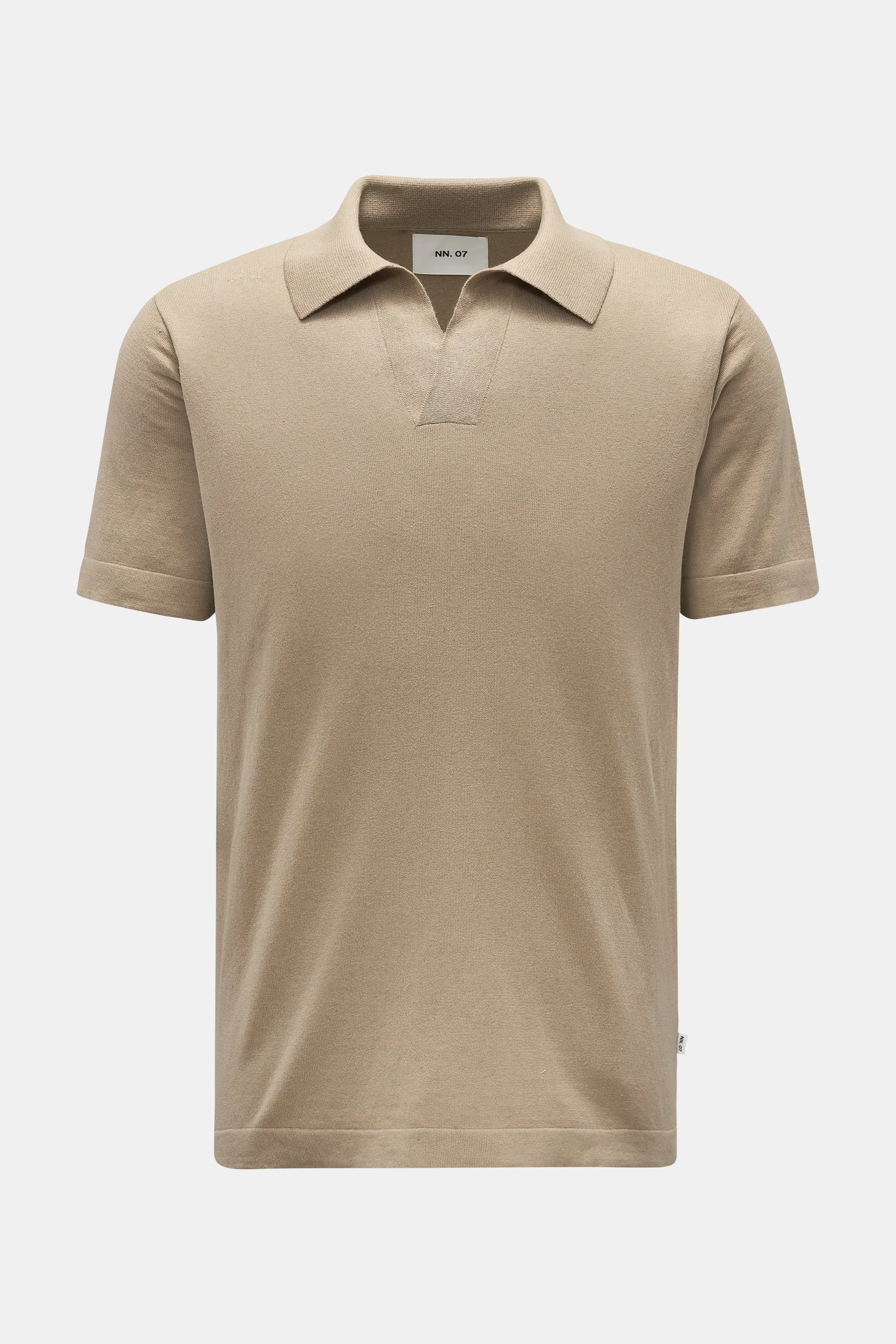 NN.07 Kurzarm-Strickpolo beige