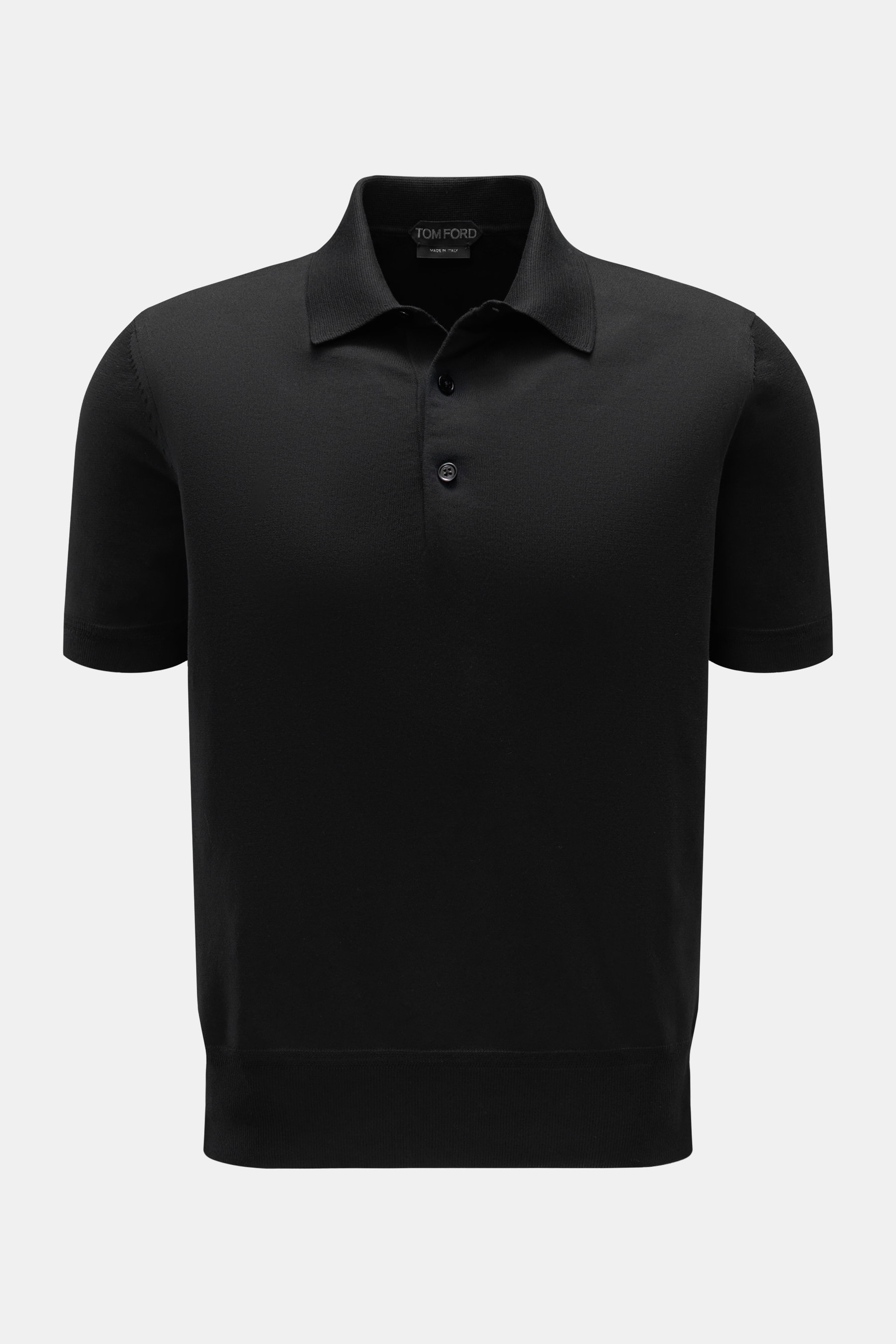 Tom Ford Kurzarm-Strickpolo schwarz