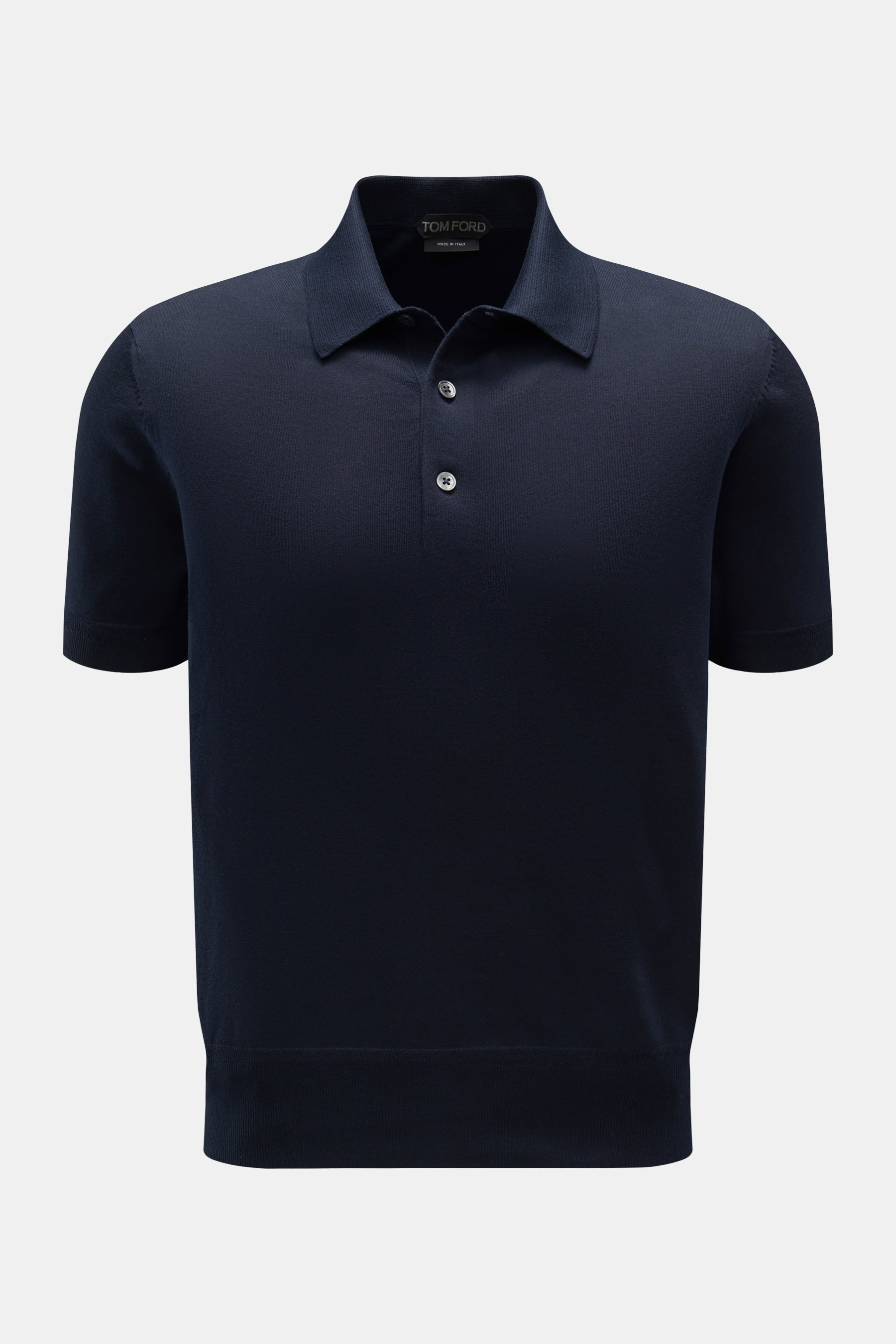 Tom Ford Kurzarm-Strickpolo navy