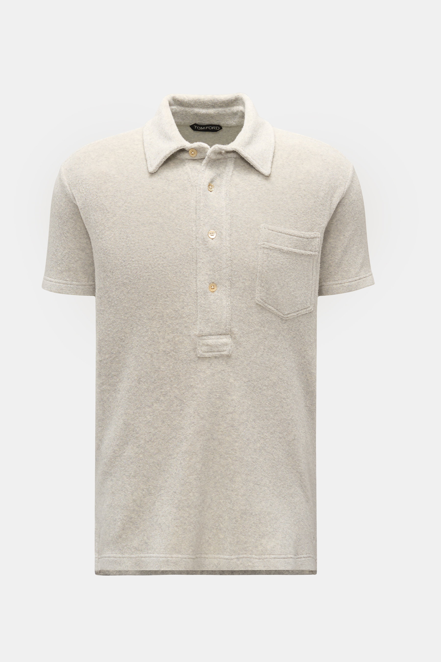 Tom Ford Frottee Poloshirt grau