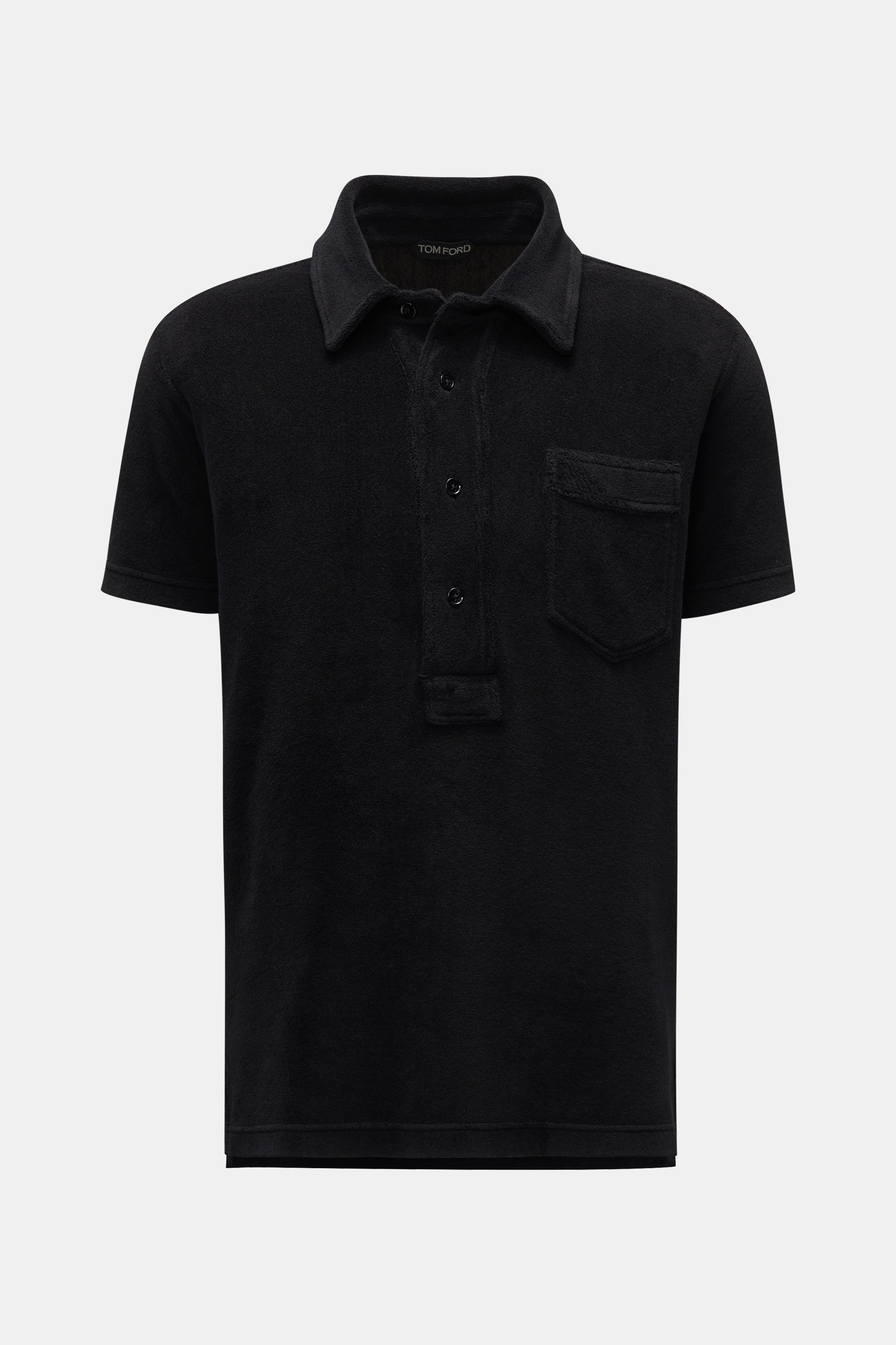 Tom Ford Frottee Poloshirt schwarz