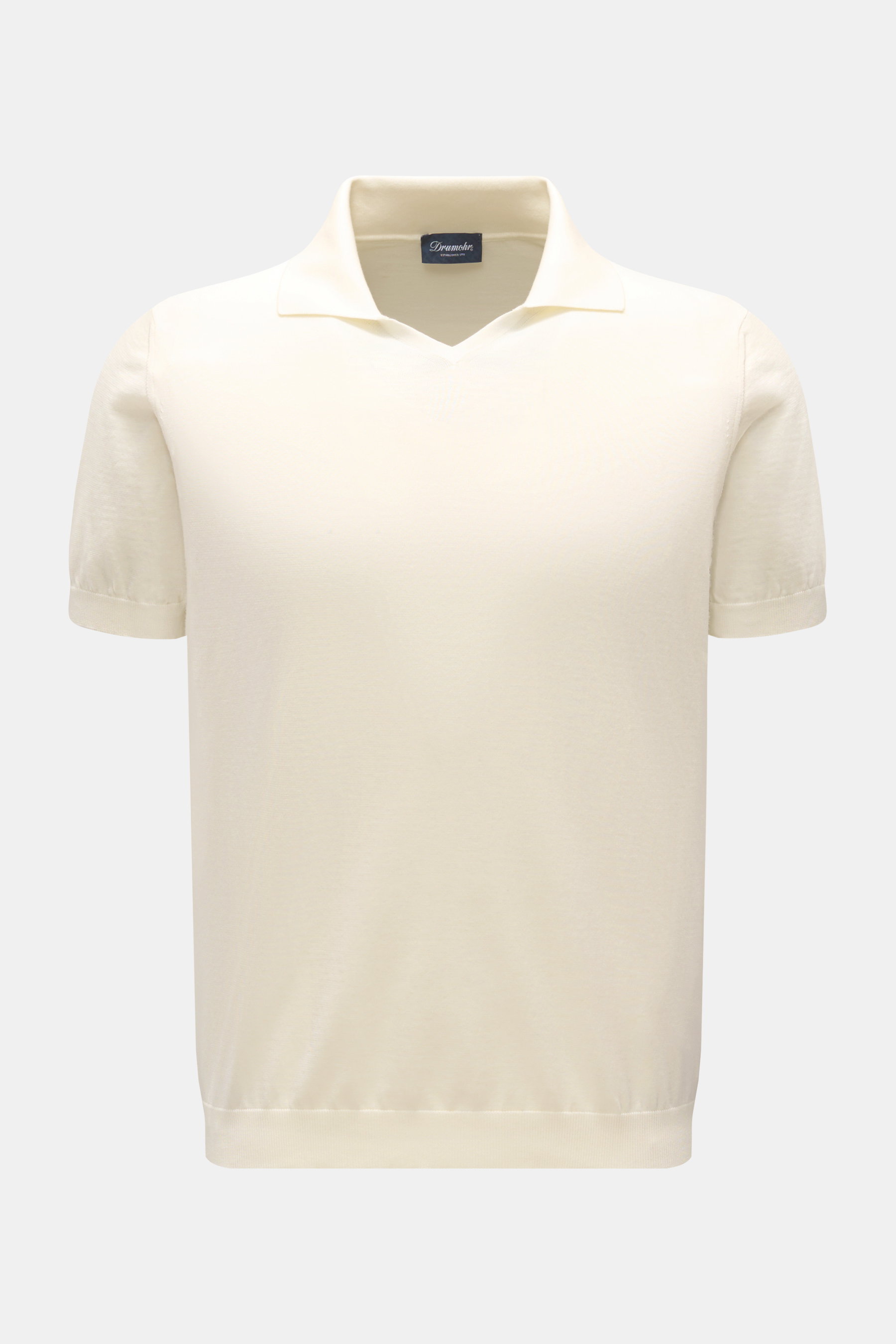 Drumohr Kurzarm-Strickpolo creme