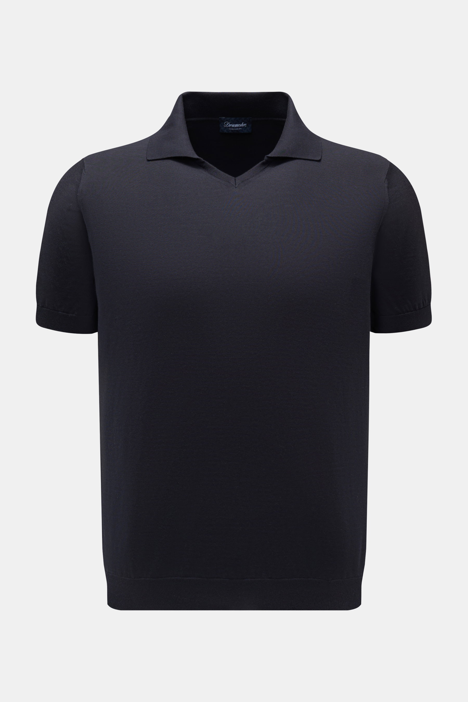 Drumohr Kurzarm-Strickpolo dark navy