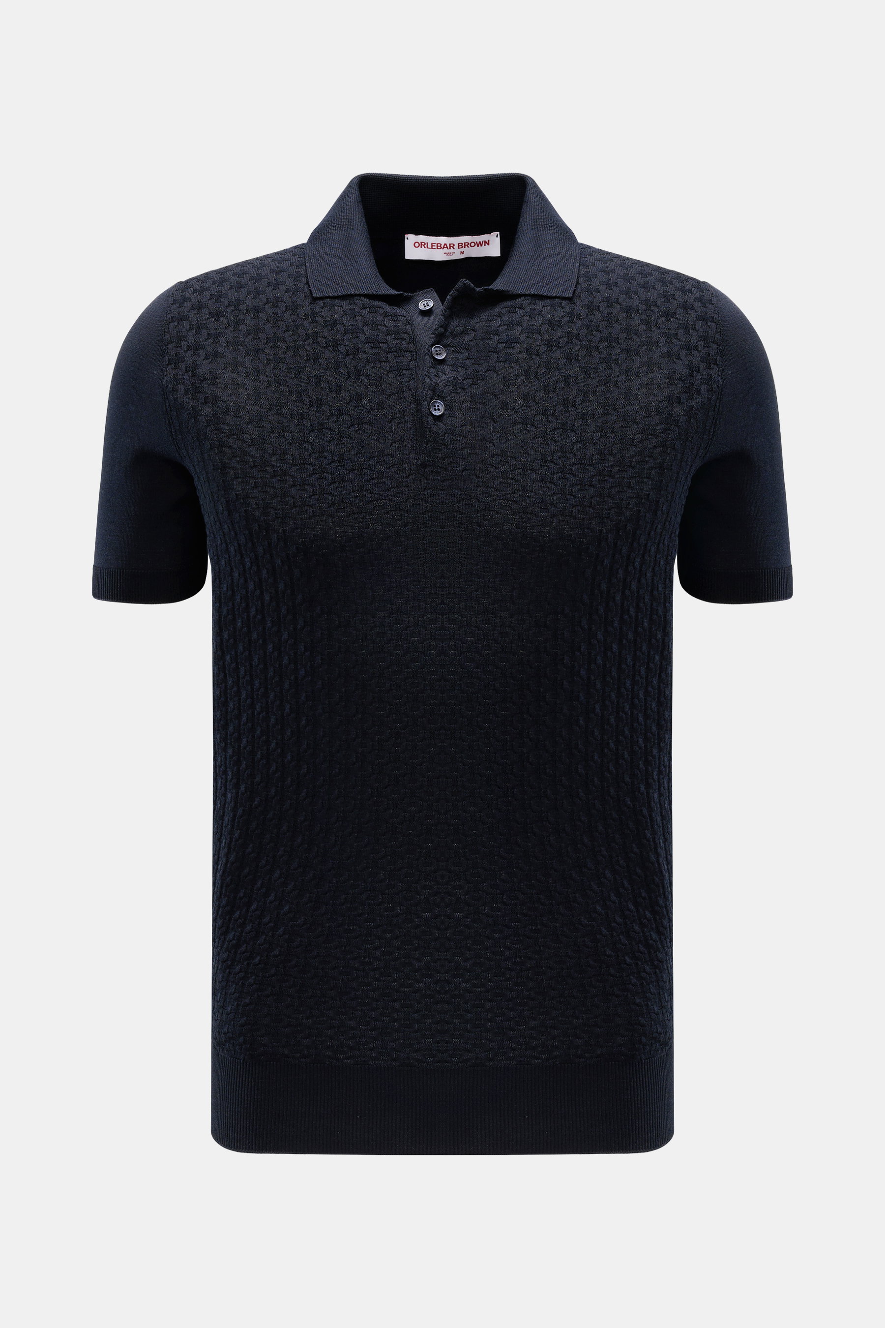 Orlebar Brown Kurzarm-Strickpolo 'Burnham' dark navy
