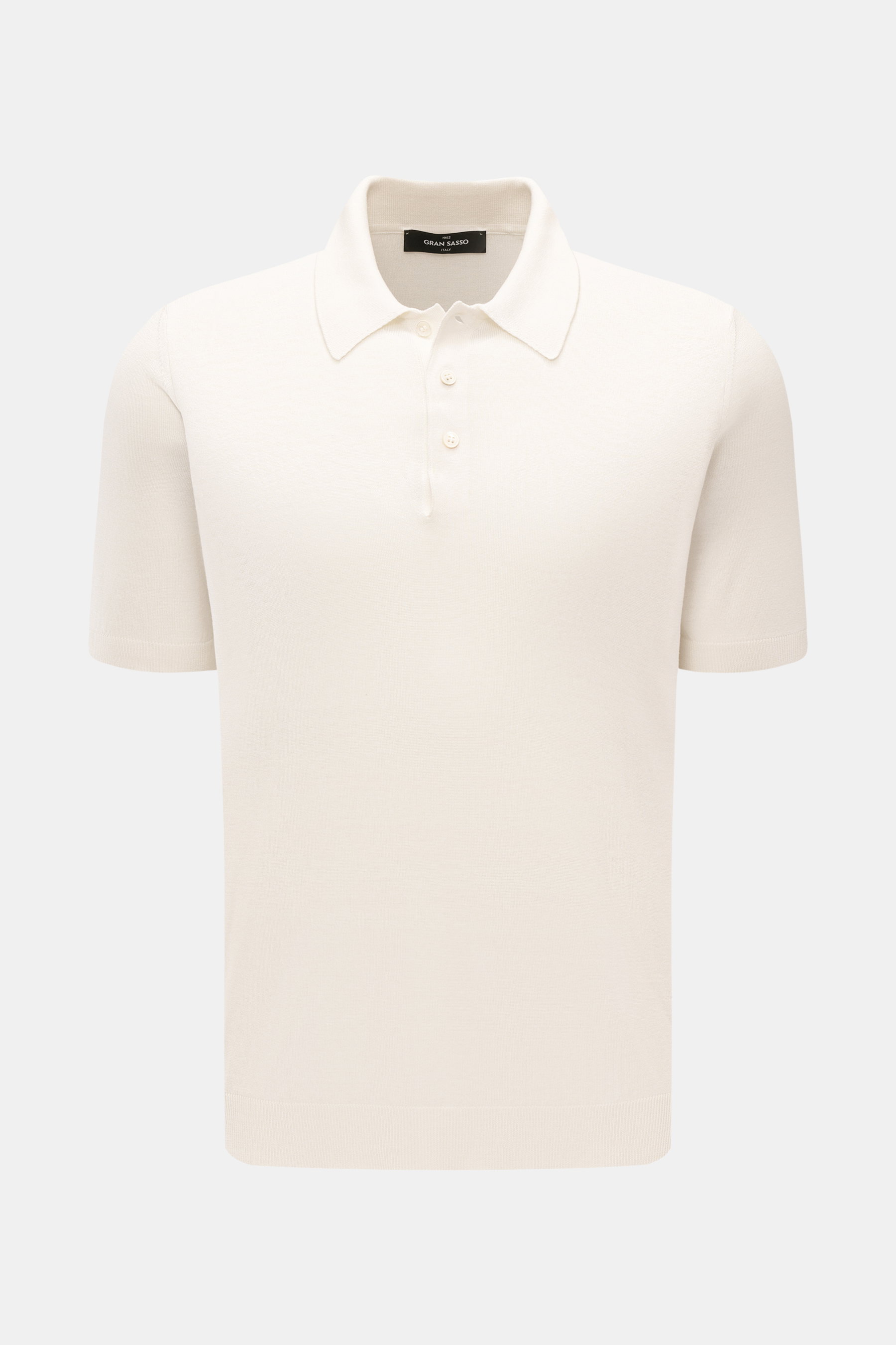 Gran Sasso Seiden-Strickpolo creme