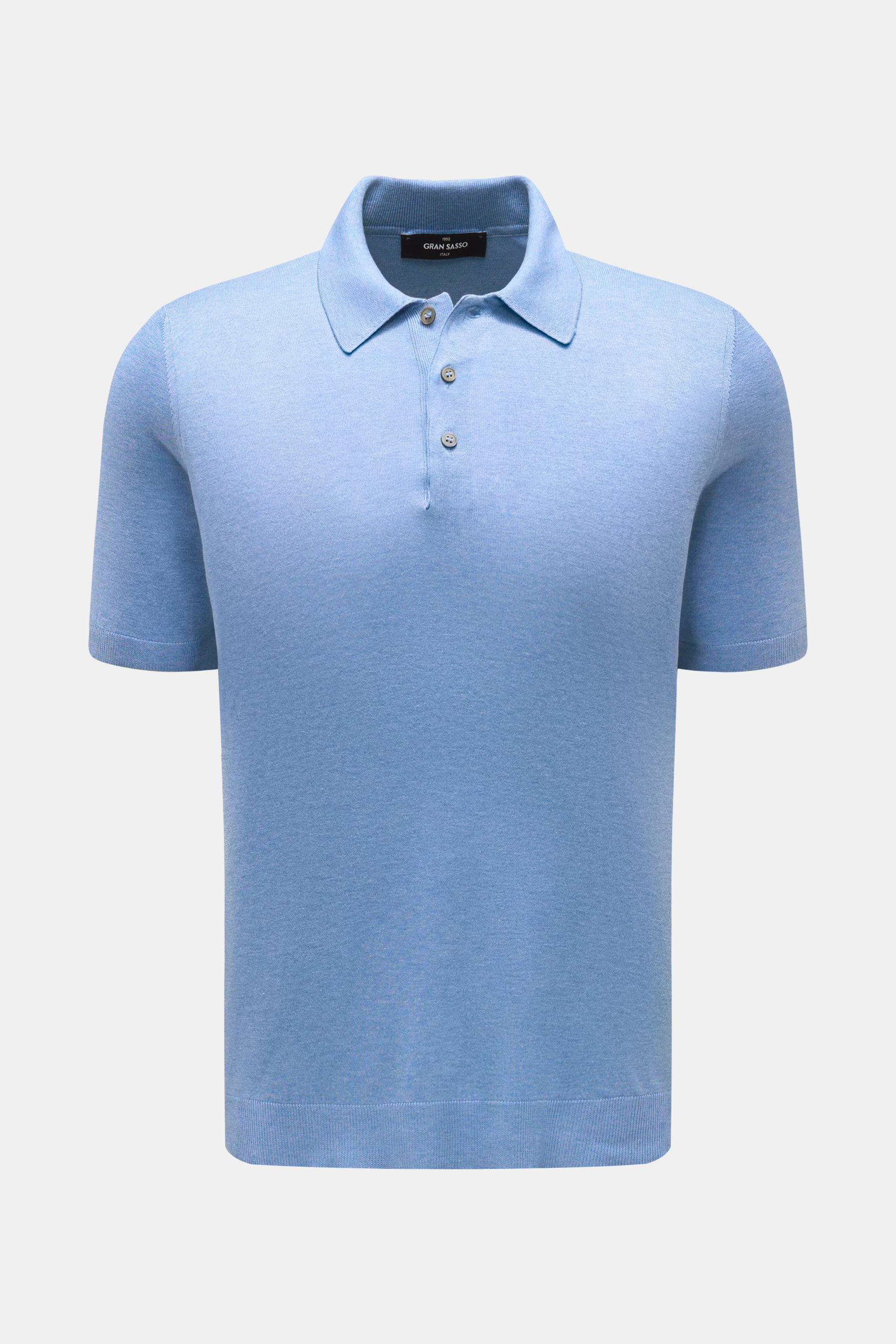 Gran Sasso Seiden-Strickpolo hellblau