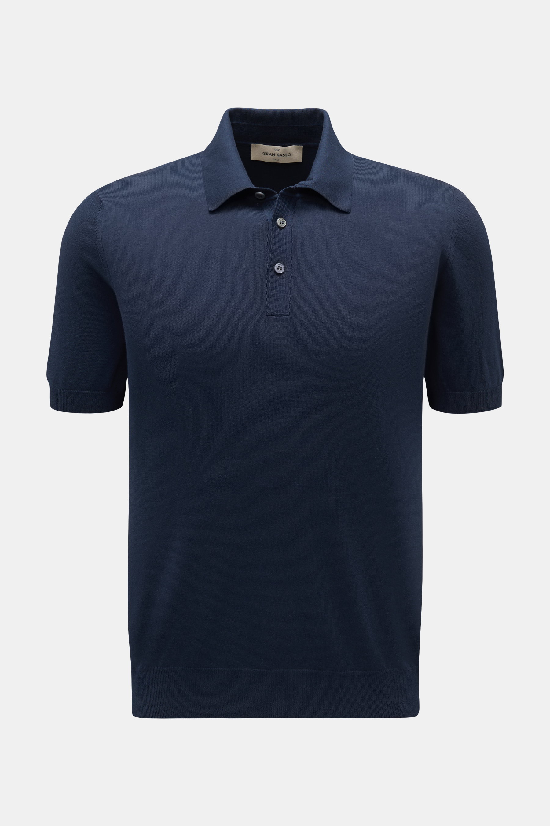 Gran Sasso Kurzarm-Strickpolo navy