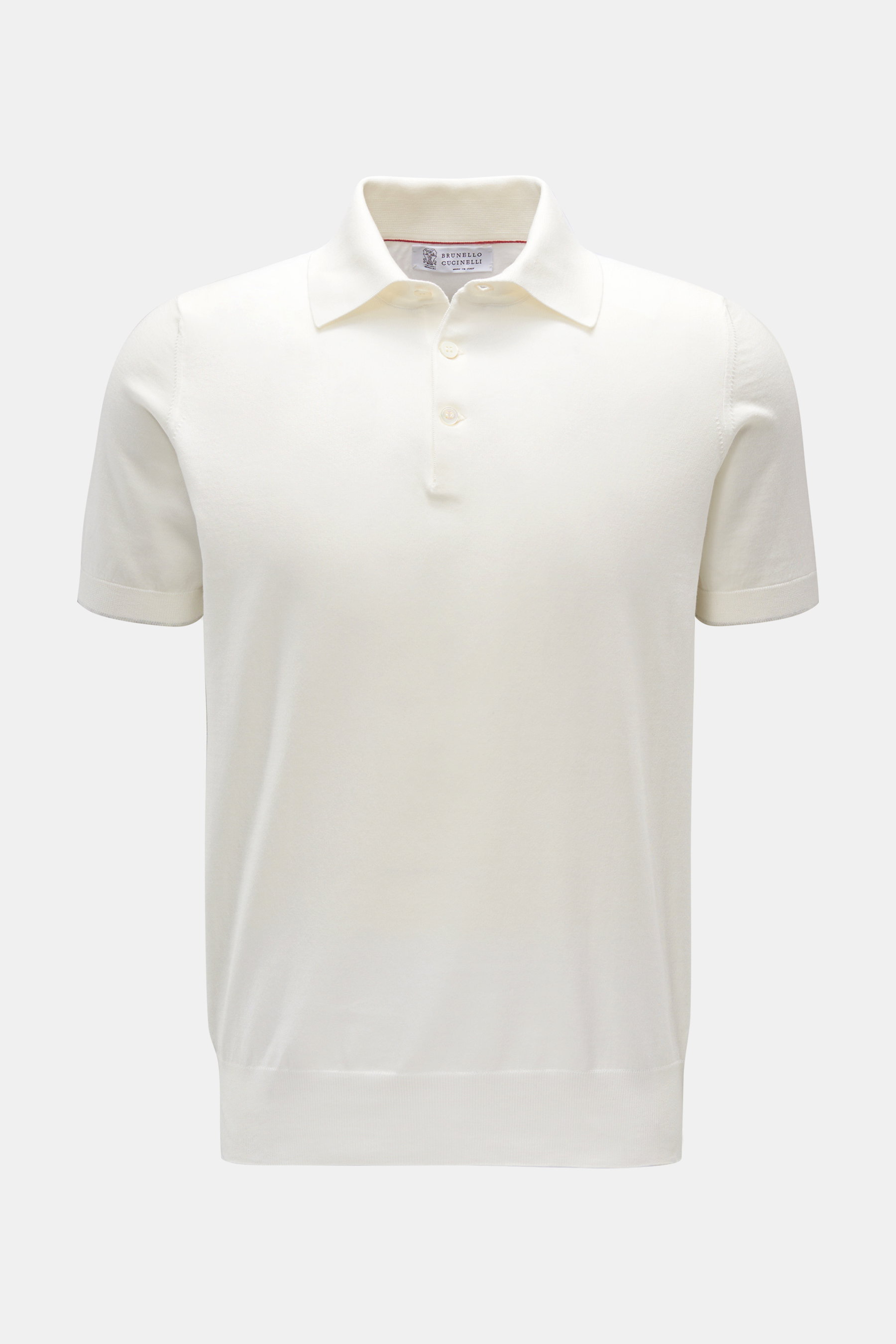 Brunello Cucinelli Short sleeve knit polo cream