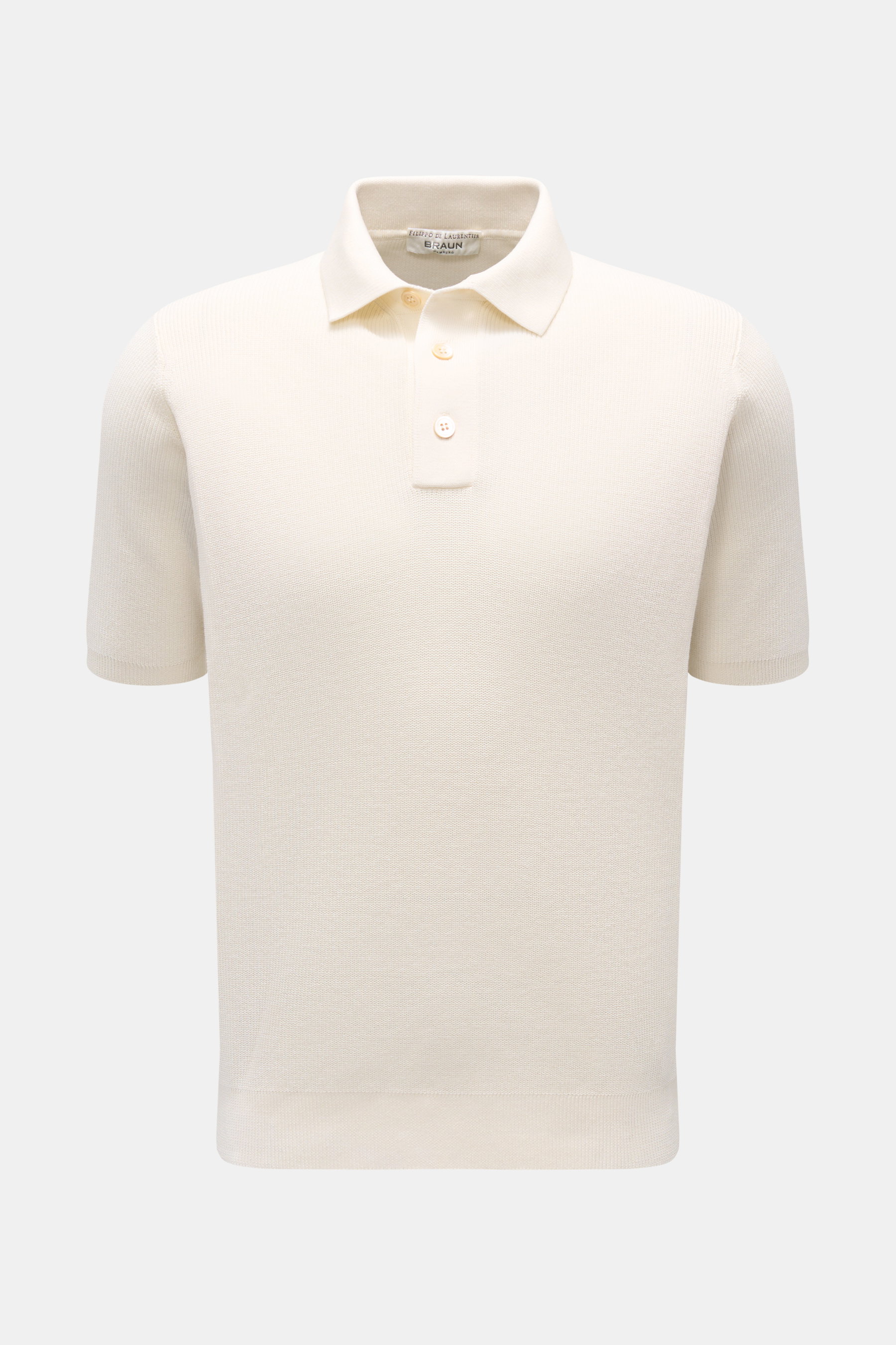 Filippo de Laurentiis Kurzarm-Strickpolo creme