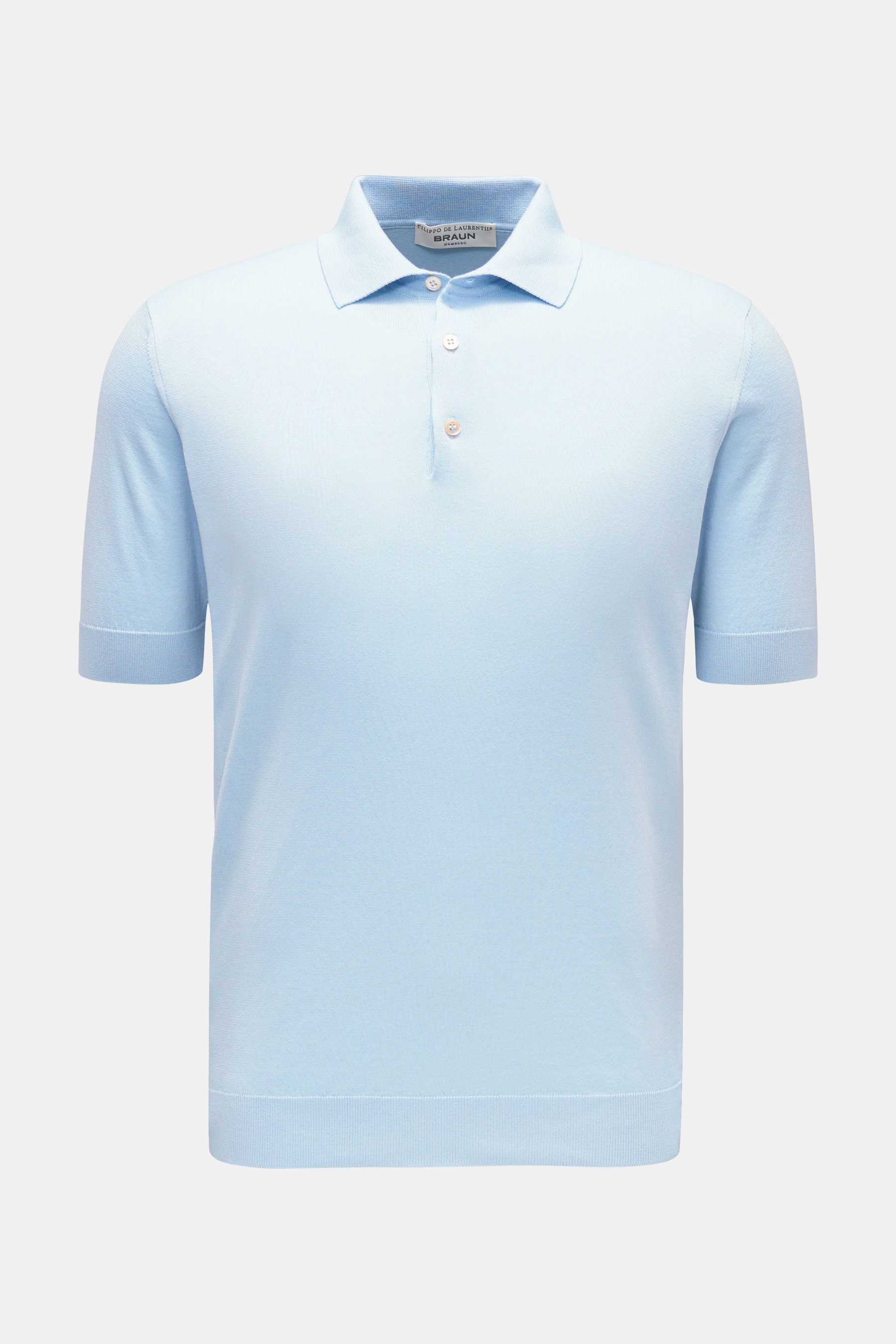 Filippo de Laurentiis Kurzarm-Strickpolo hellblau