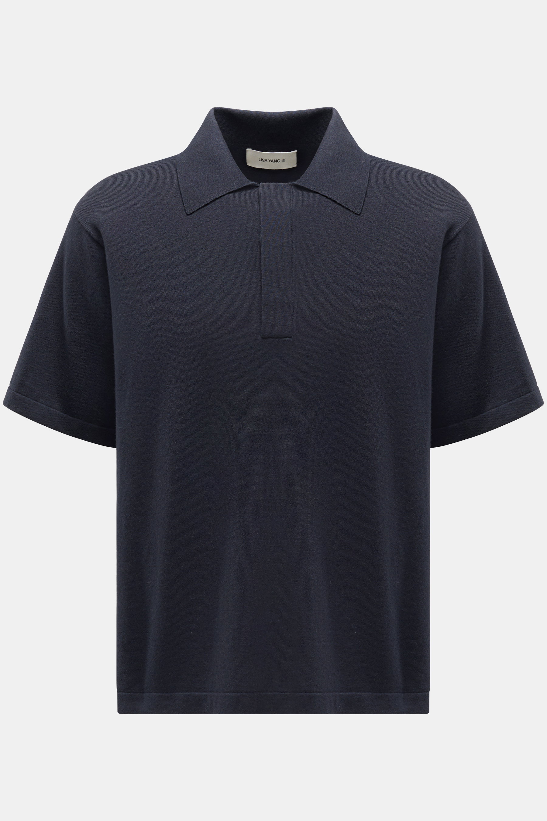 Lisa Yang Kurzarm-Strickpolo 'Carl' navy