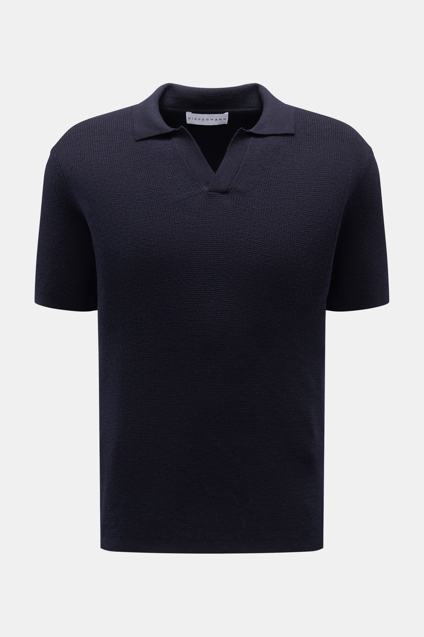 Kiefermann Merino Kurzarm-Strickpolo 'Timhy' dark navy