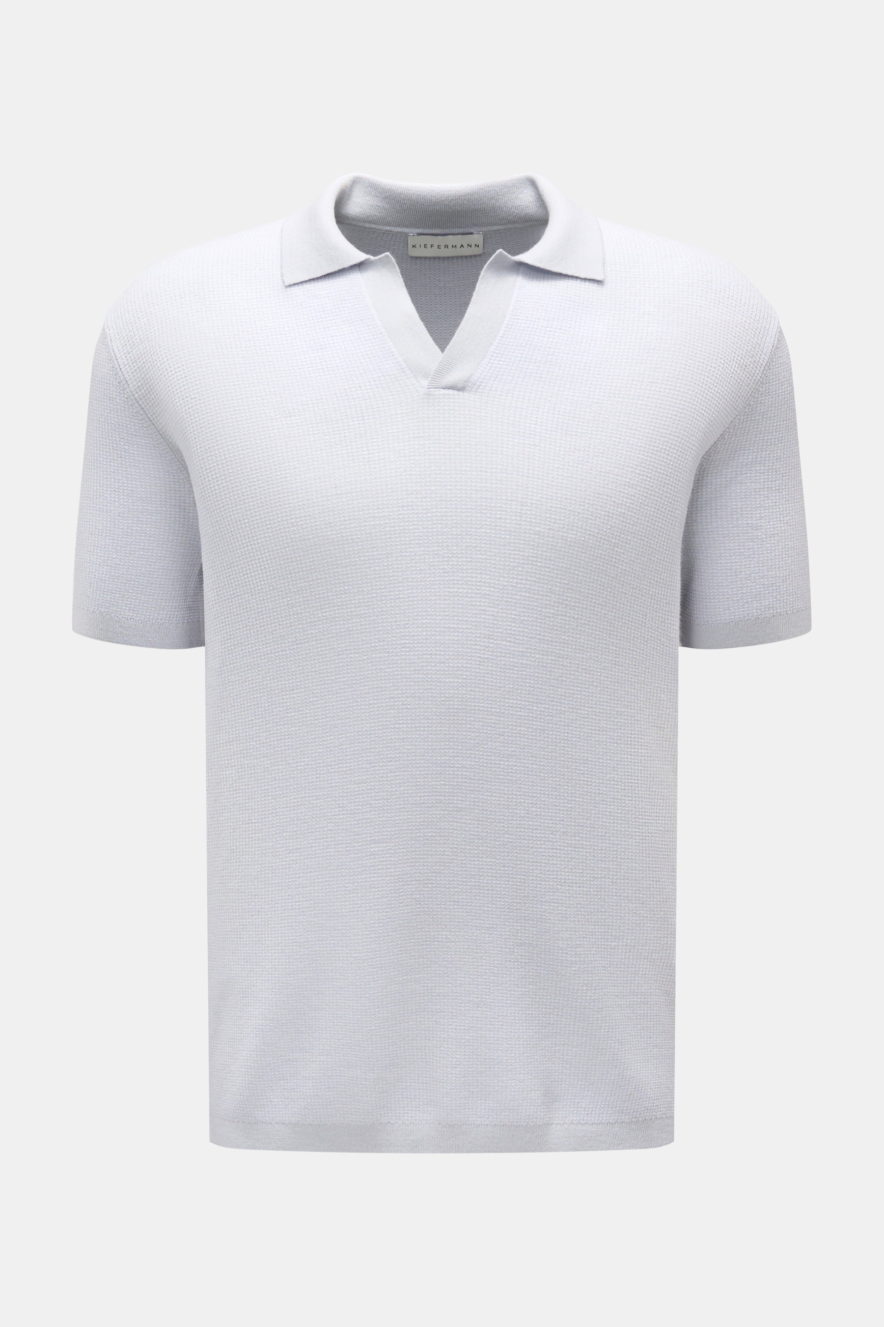 Kiefermann Merino Kurzarm-Strickpolo 'Timhy' pastellblau