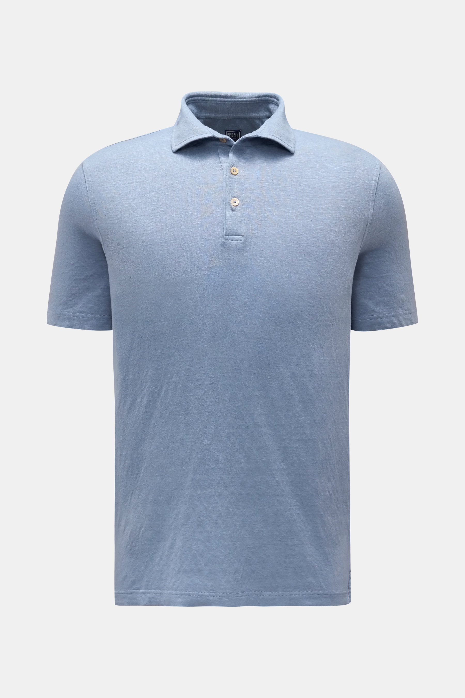 Fedeli Leinen Poloshirt rauchblau