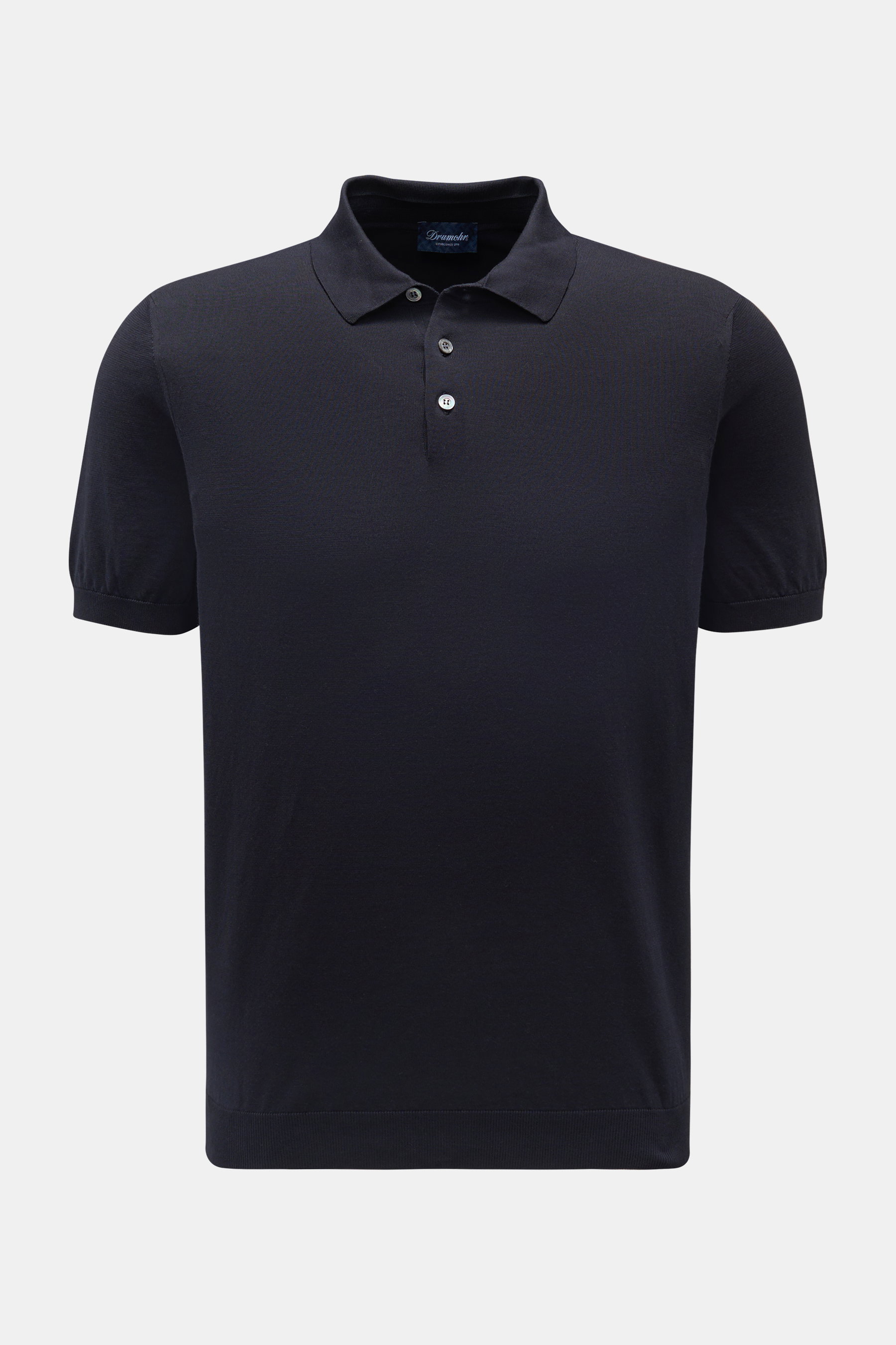 Drumohr Kurzarm-Strickpolo dark navy