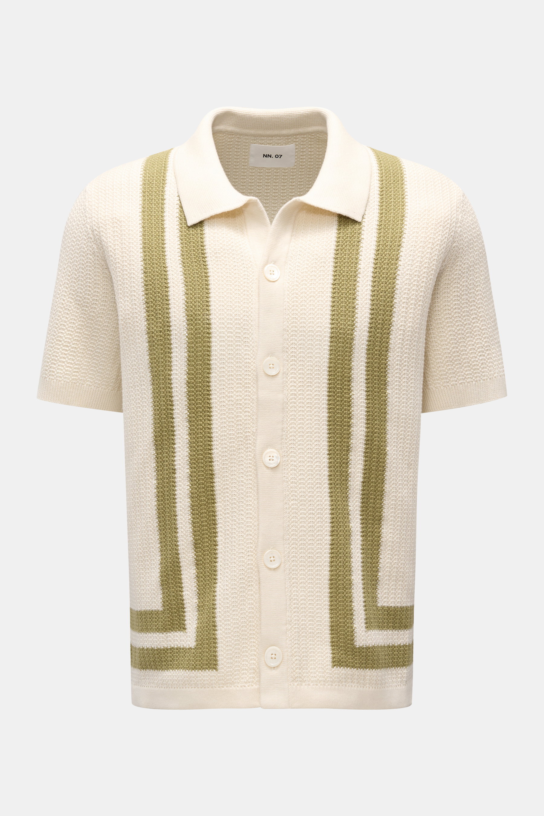 NN.07 Strickhemd 'Ares' creme/oliv