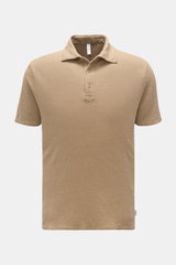 04651/ A trip in a bag Leinen Jersey-Poloshirt taupe