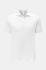 04651/ A trip in a bag Leinen Jersey-Poloshirt weiß