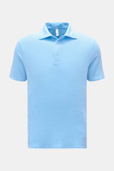 04651/ A trip in a bag Leinen Jersey-Poloshirt hellblau