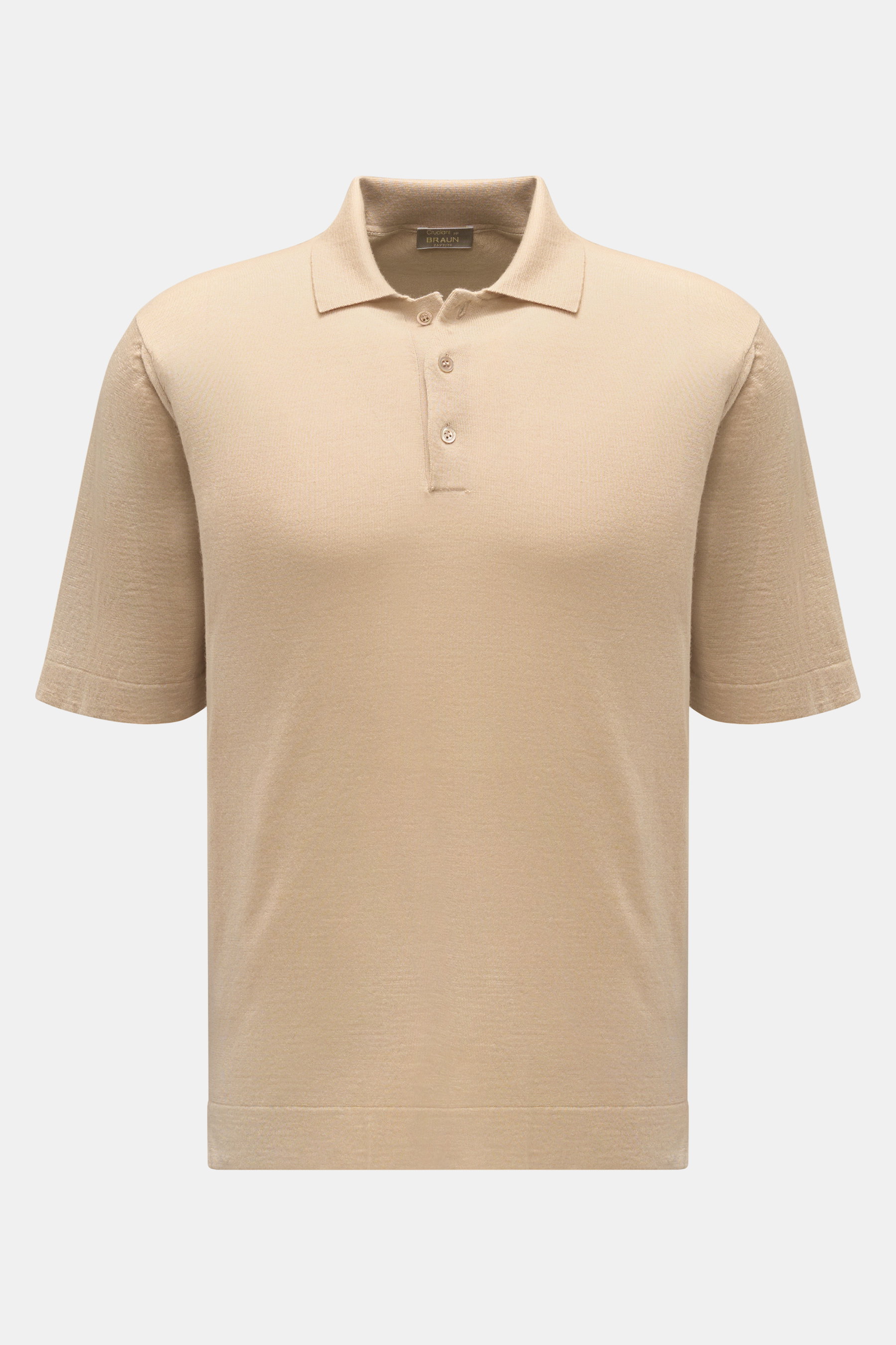 Cruciani Kurzarm-Strickpolo beige