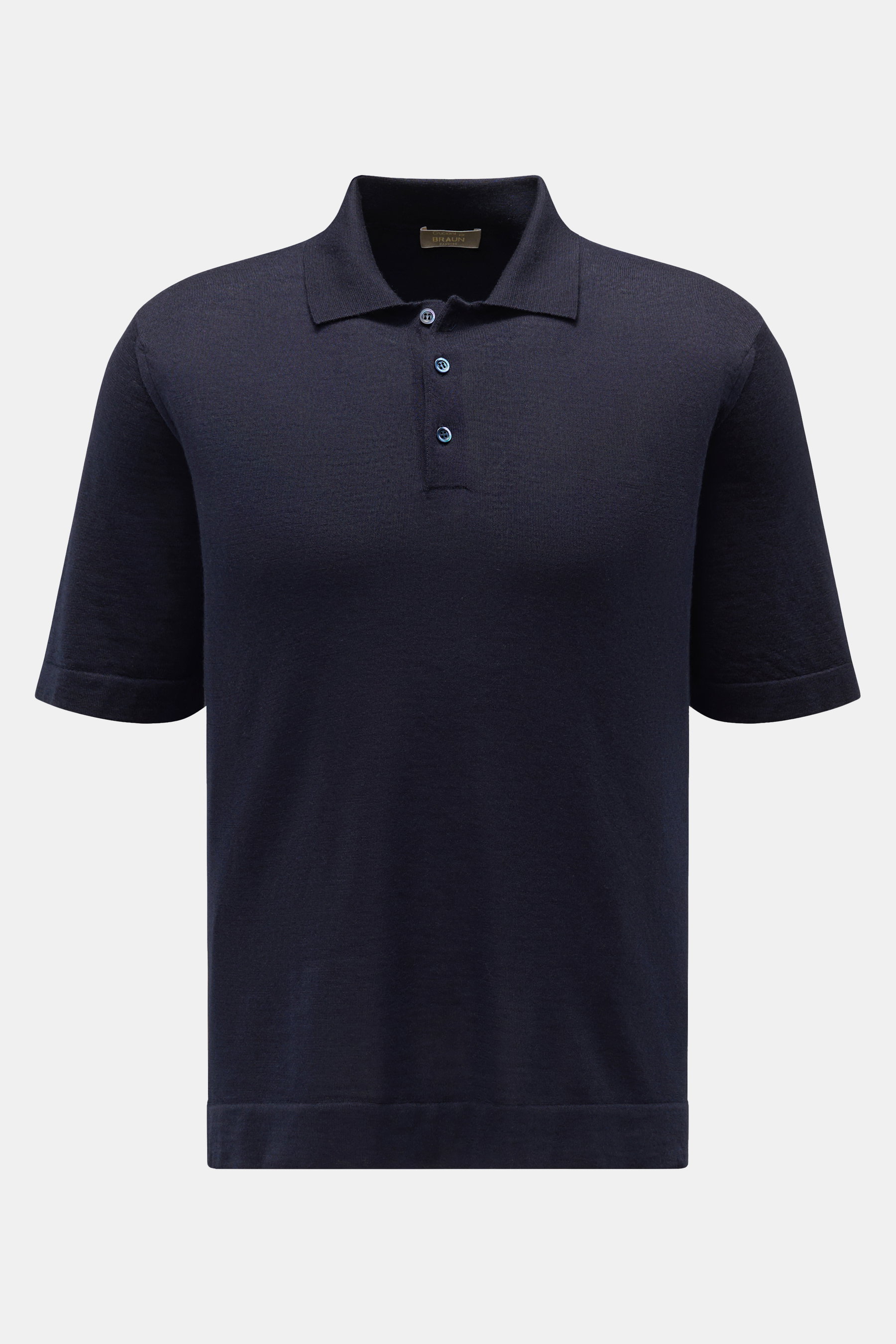 Cruciani Kurzarm-Strickpolo navy