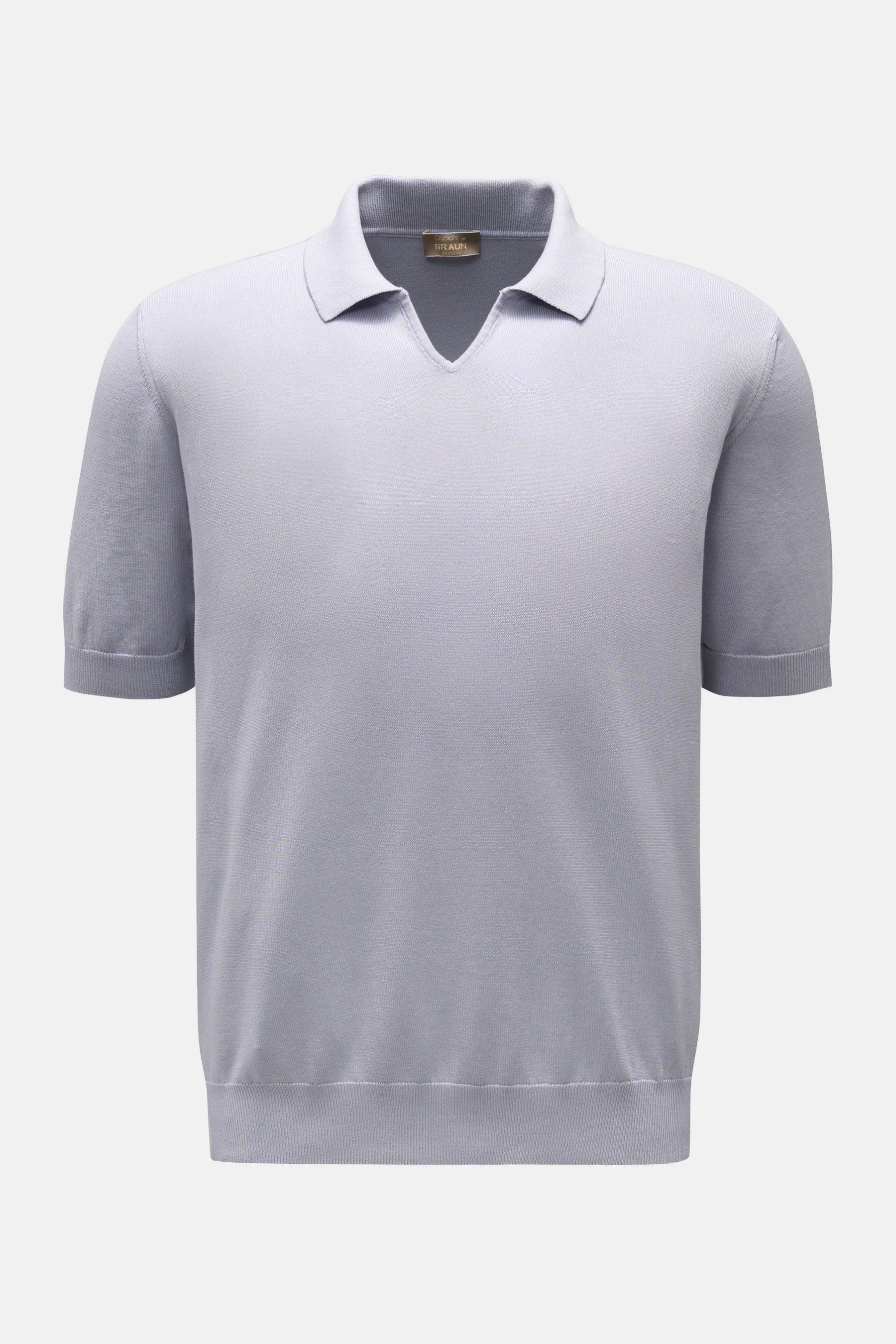 Cruciani Kurzarm-Strickpolo rauchblau