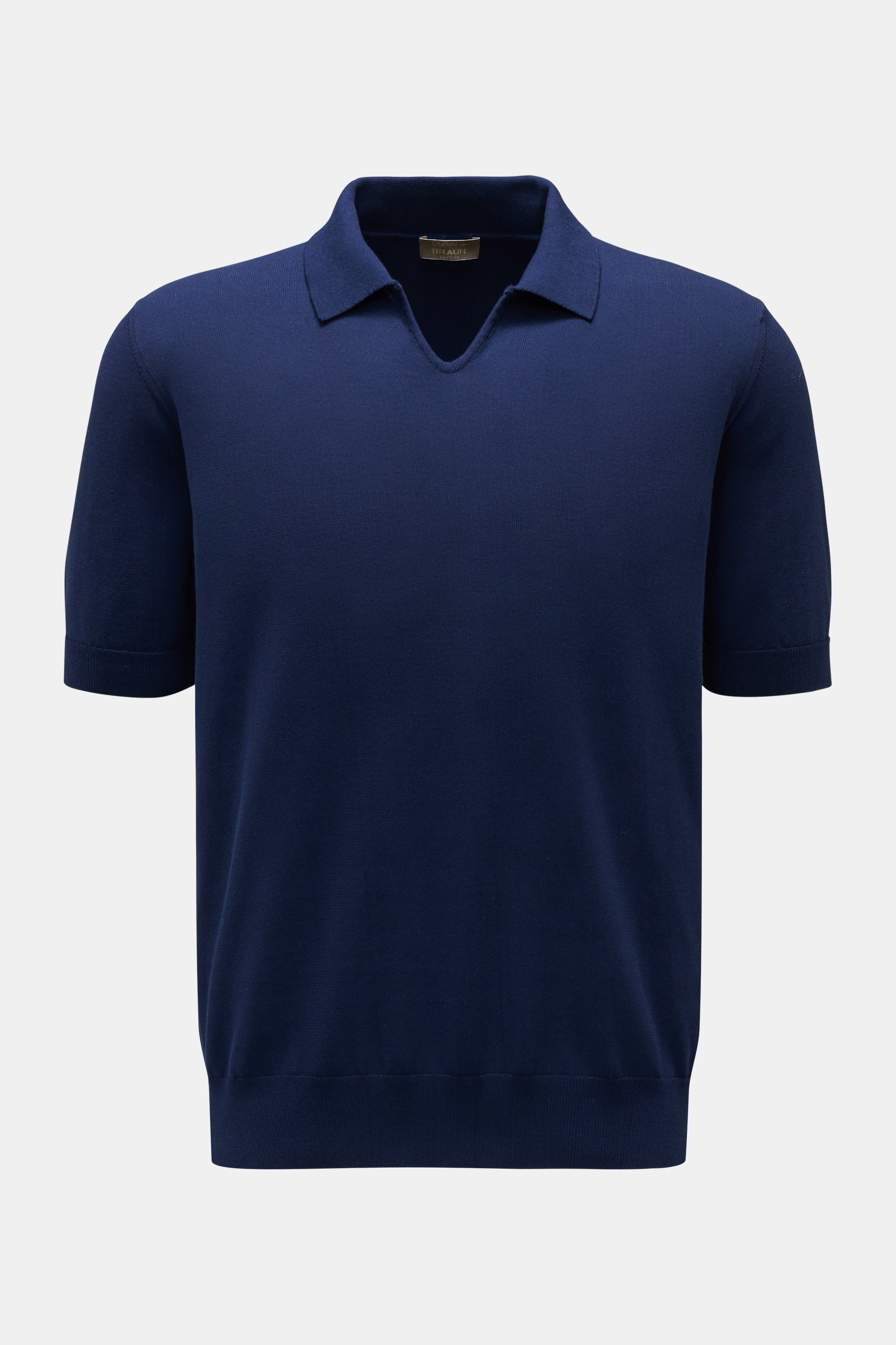 Cruciani Kurzarm-Strickpolo dunkelblau