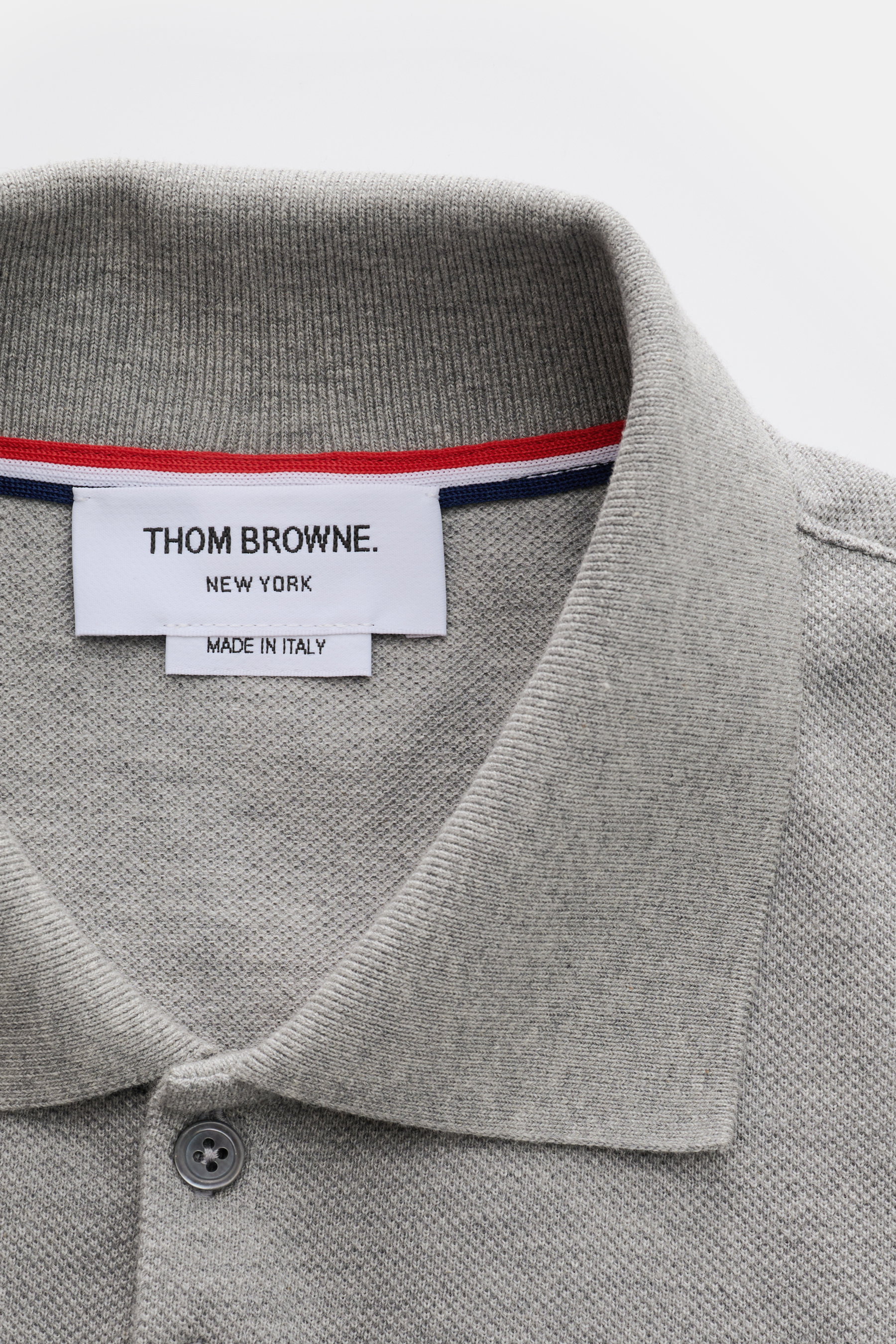 THOM BROWNE polo shirt grey mottled