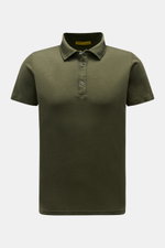 B.F. Knitwear Jersey-Poloshirt dark olive, Slim Fit, reine Baumwolle, weicher Griff, klassischer Polokragen, frontal fotografiert.