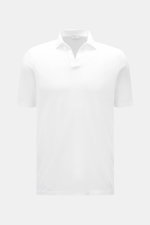 BRAUN Hamburg Jersey-Poloshirt weiß, Slim Fit, reine Baumwolle, offene Kragenleiste, seitliche Saumschlitze, Vorderansicht, feiner Jersey, sportiv und leger.