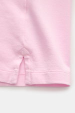 MC2 Saint Barth Poloshirt 'Charles' rosé, Nahaufnahme von Saumschlitz und Rippbündchen aus elastischem Baumwoll-Piqué, Slim Fit
