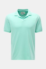 MC2 Saint Barth Poloshirt 'Charles' mintgrün, Slim Fit, elastisches Baumwoll-Piqué, kurze Saumschlitze, frontale Nahaufnahme