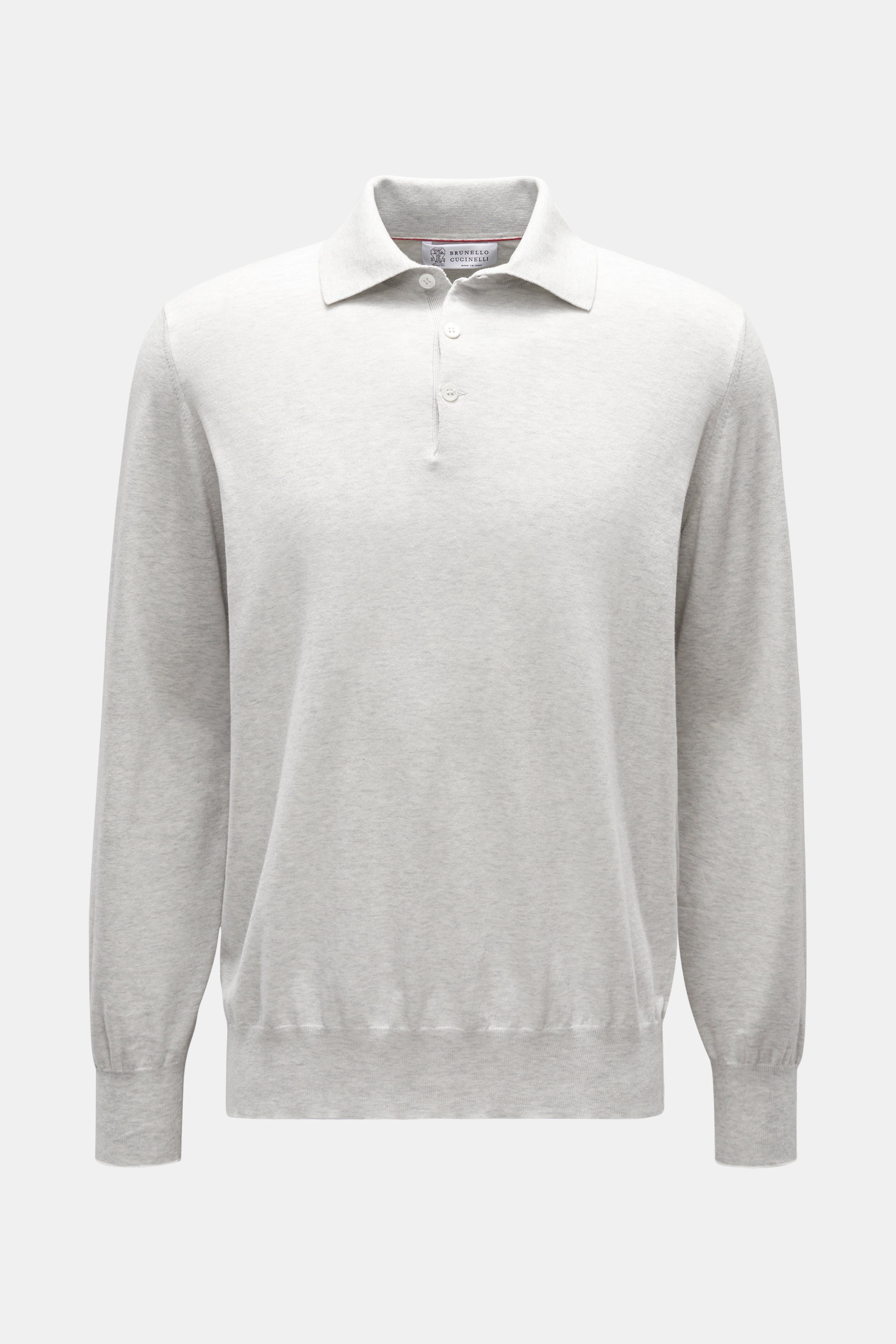 Brunello Cucinelli Strickpolo hellgrau