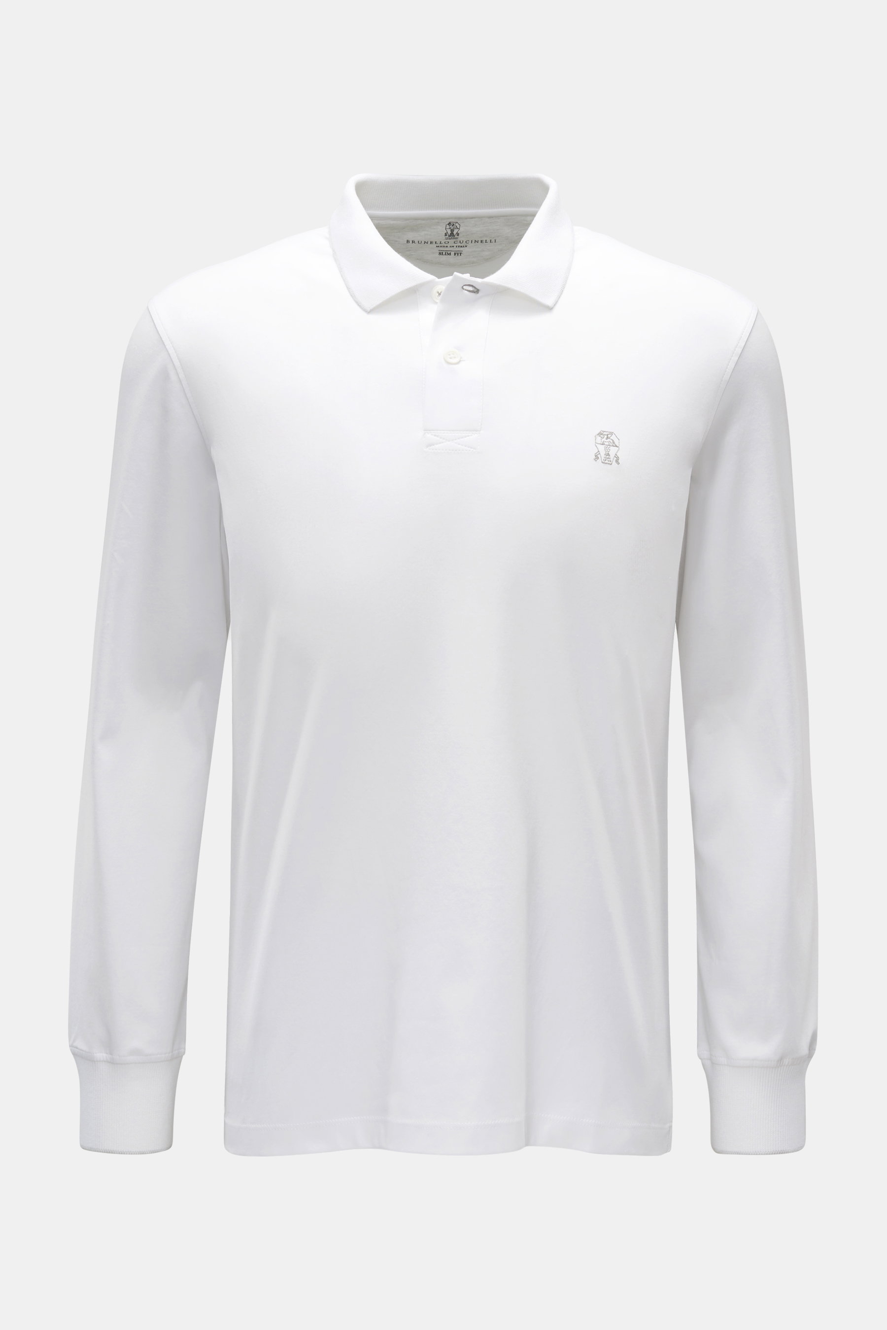 Brunello Cucinelli Longsleeve-Poloshirt weiß