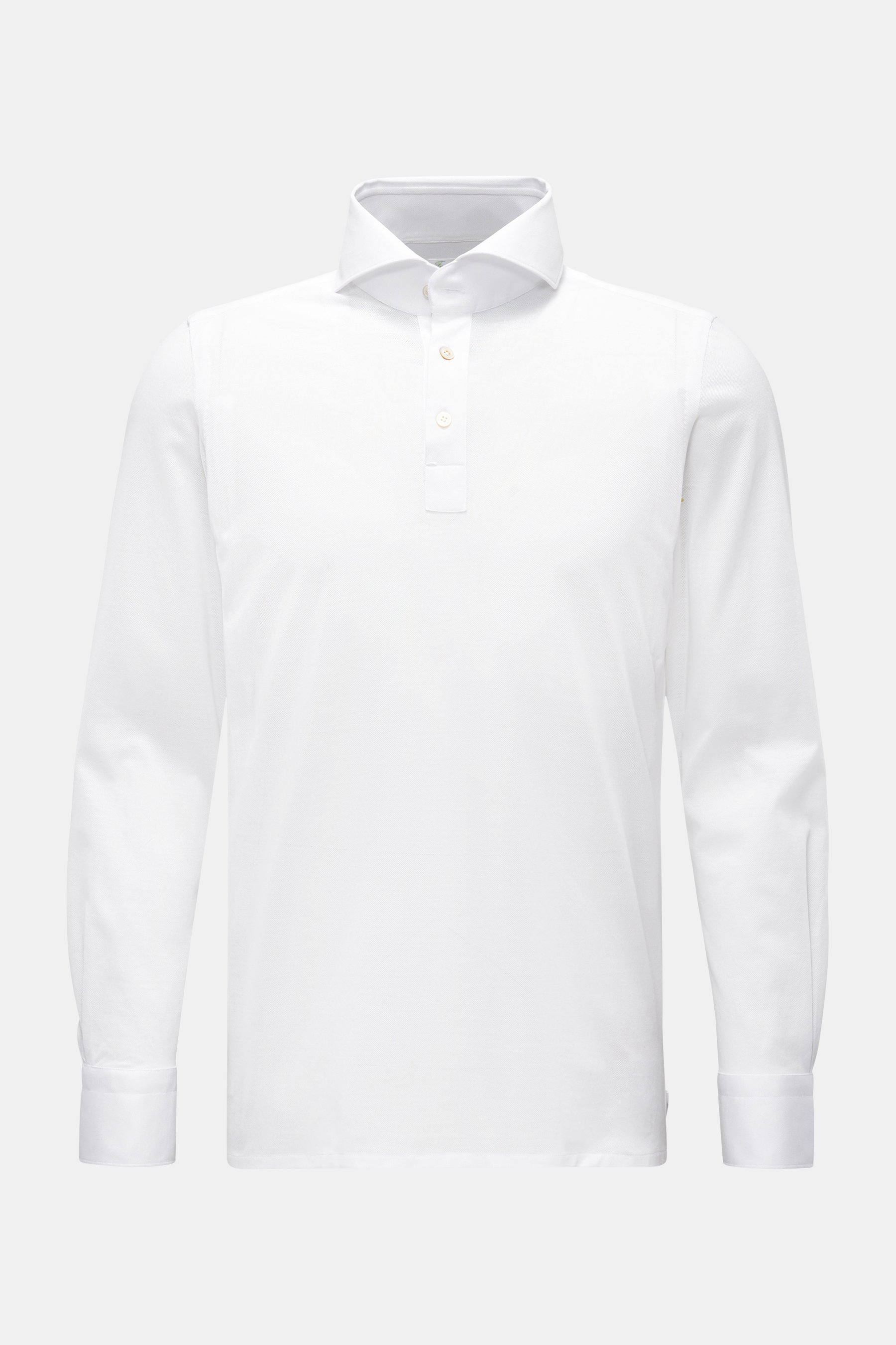 Finamore Longsleeve-Poloshirt 'Sergio Orlando' weiß