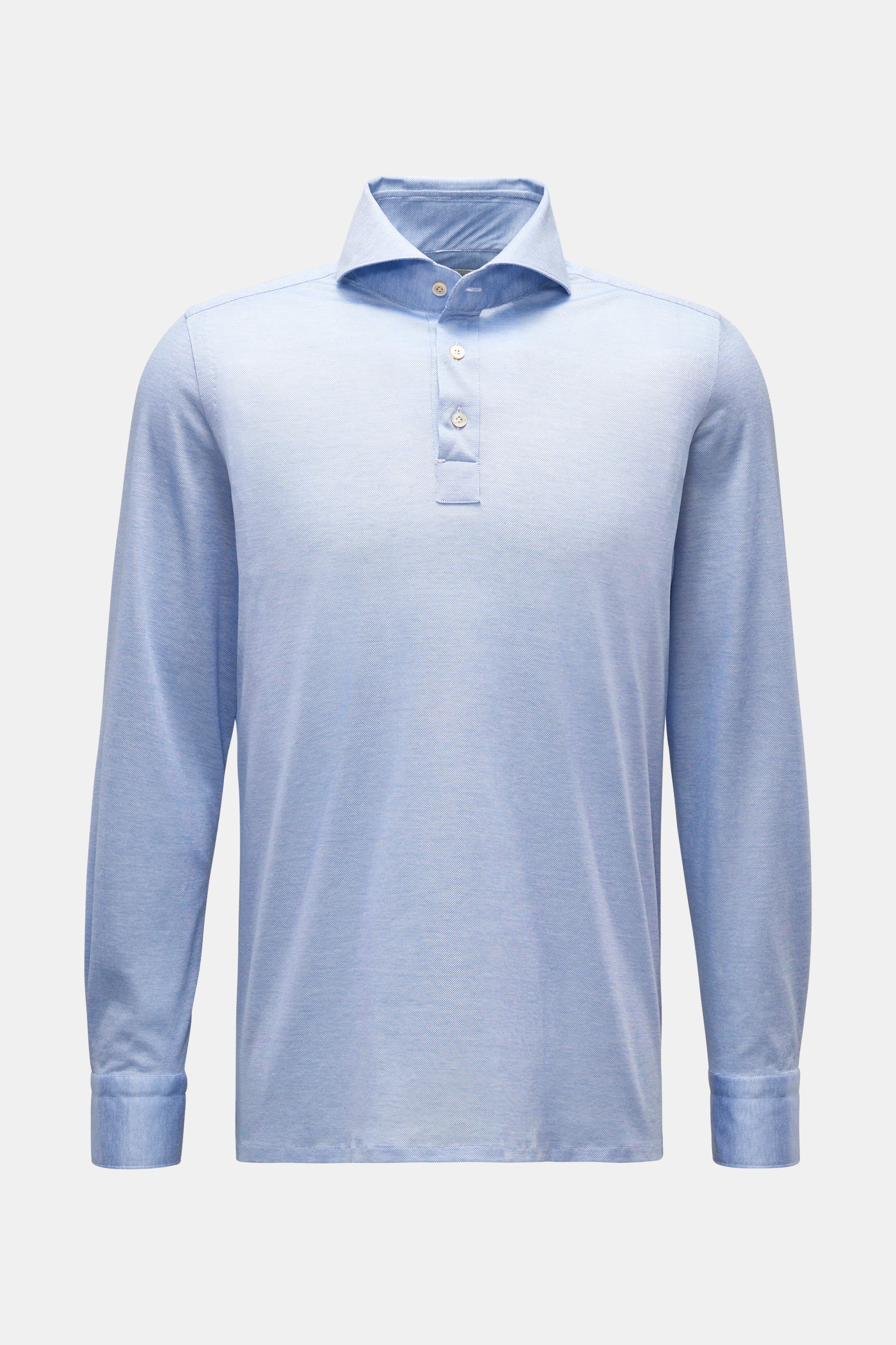 Finamore Longsleeve-Poloshirt 'Sergio Orlando' hellblau