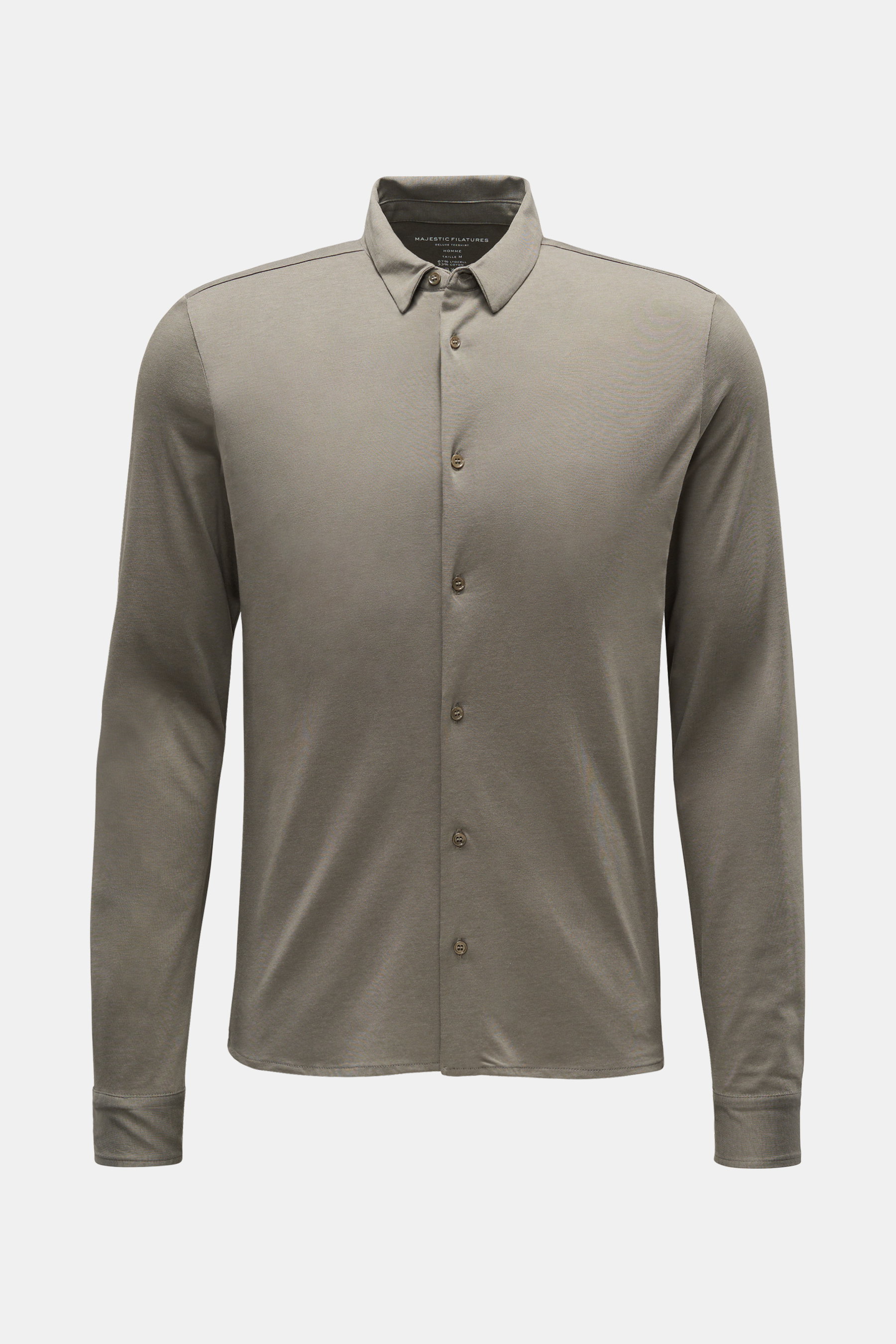 Majestic Filatures Jersey-Hemd schmaler Kragen oliv