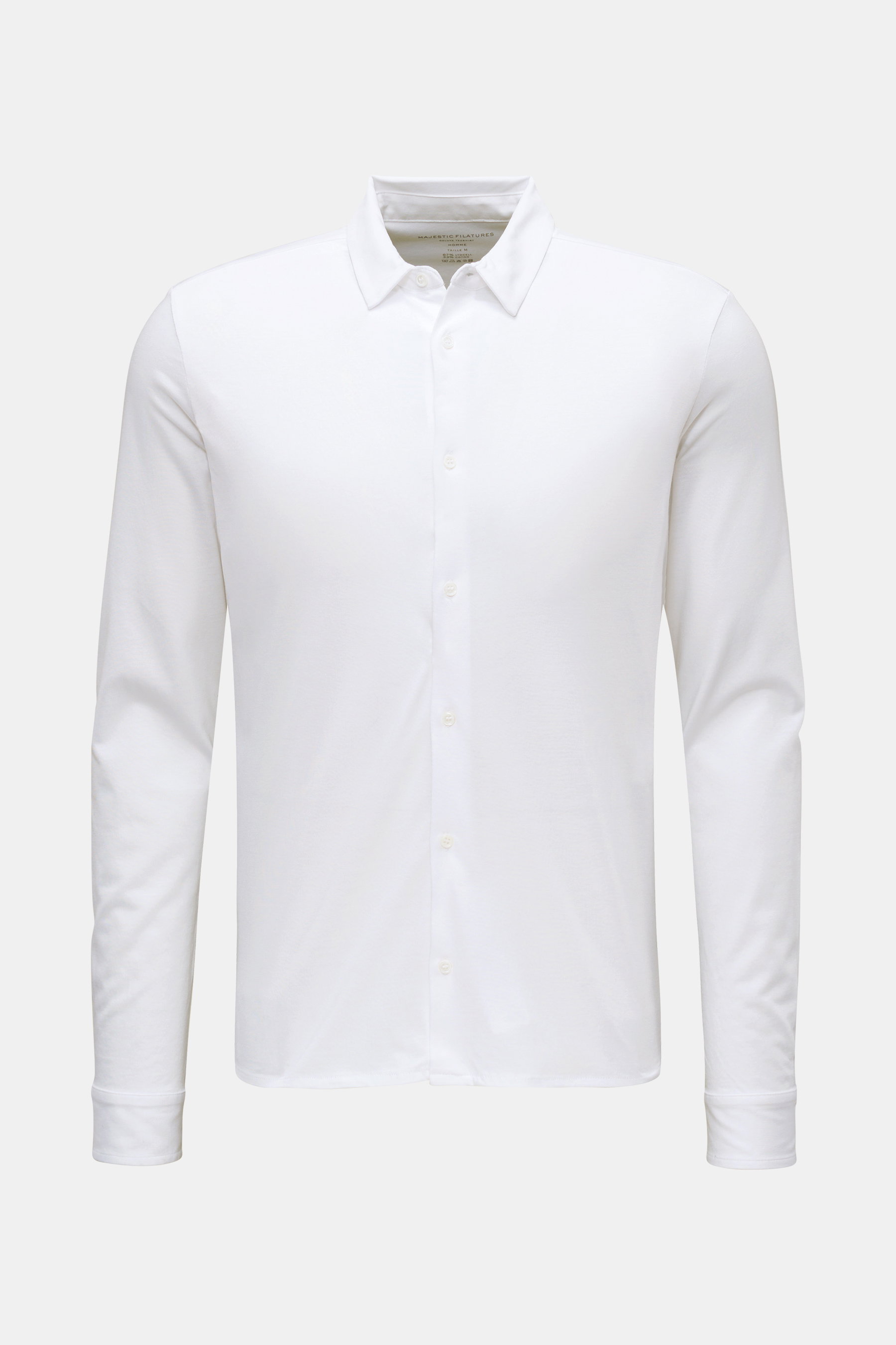 Majestic Filatures Jersey-Hemd schmaler Kragen weiß