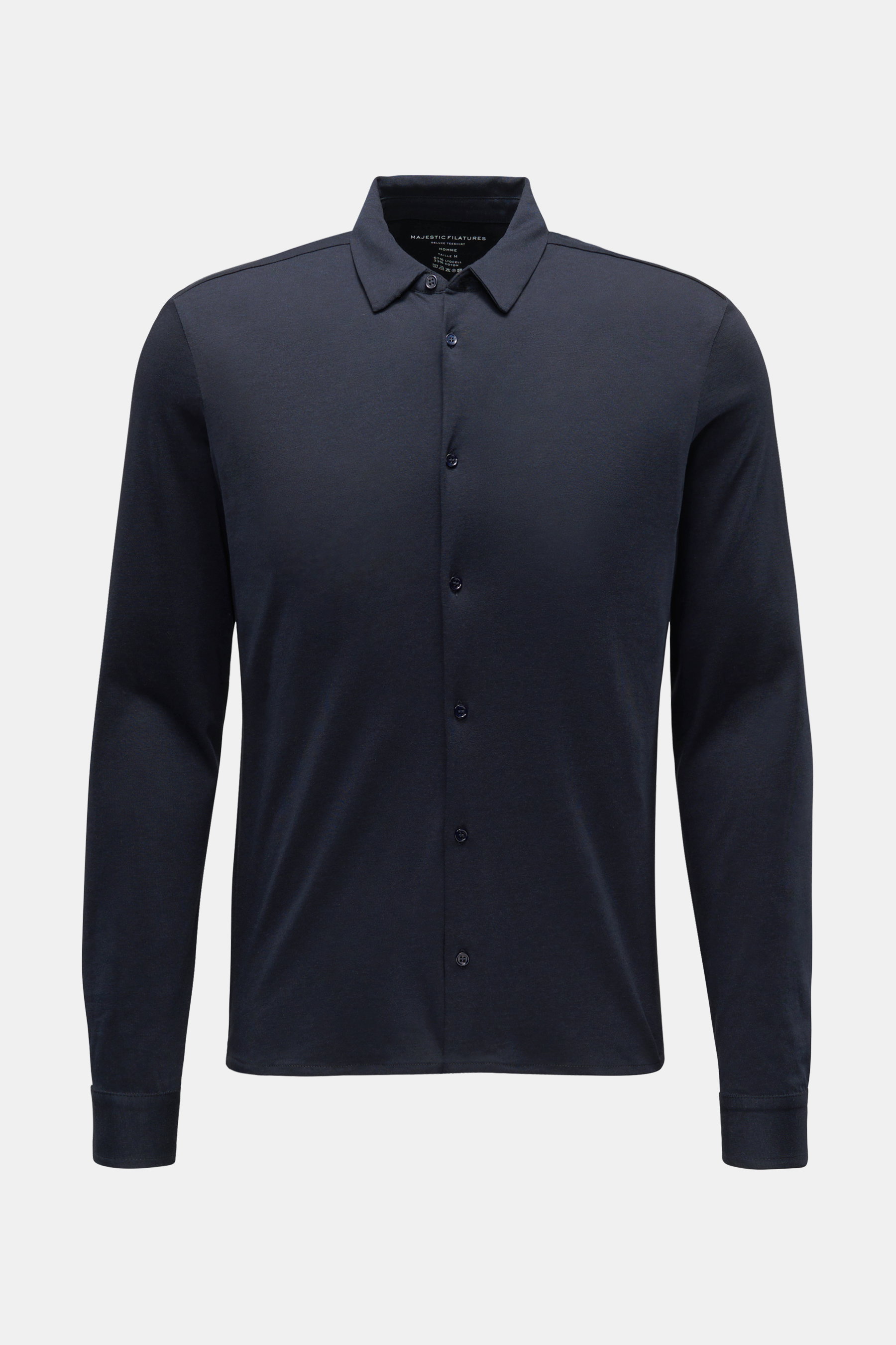 Majestic Filatures Jersey-Hemd schmaler Kragen navy