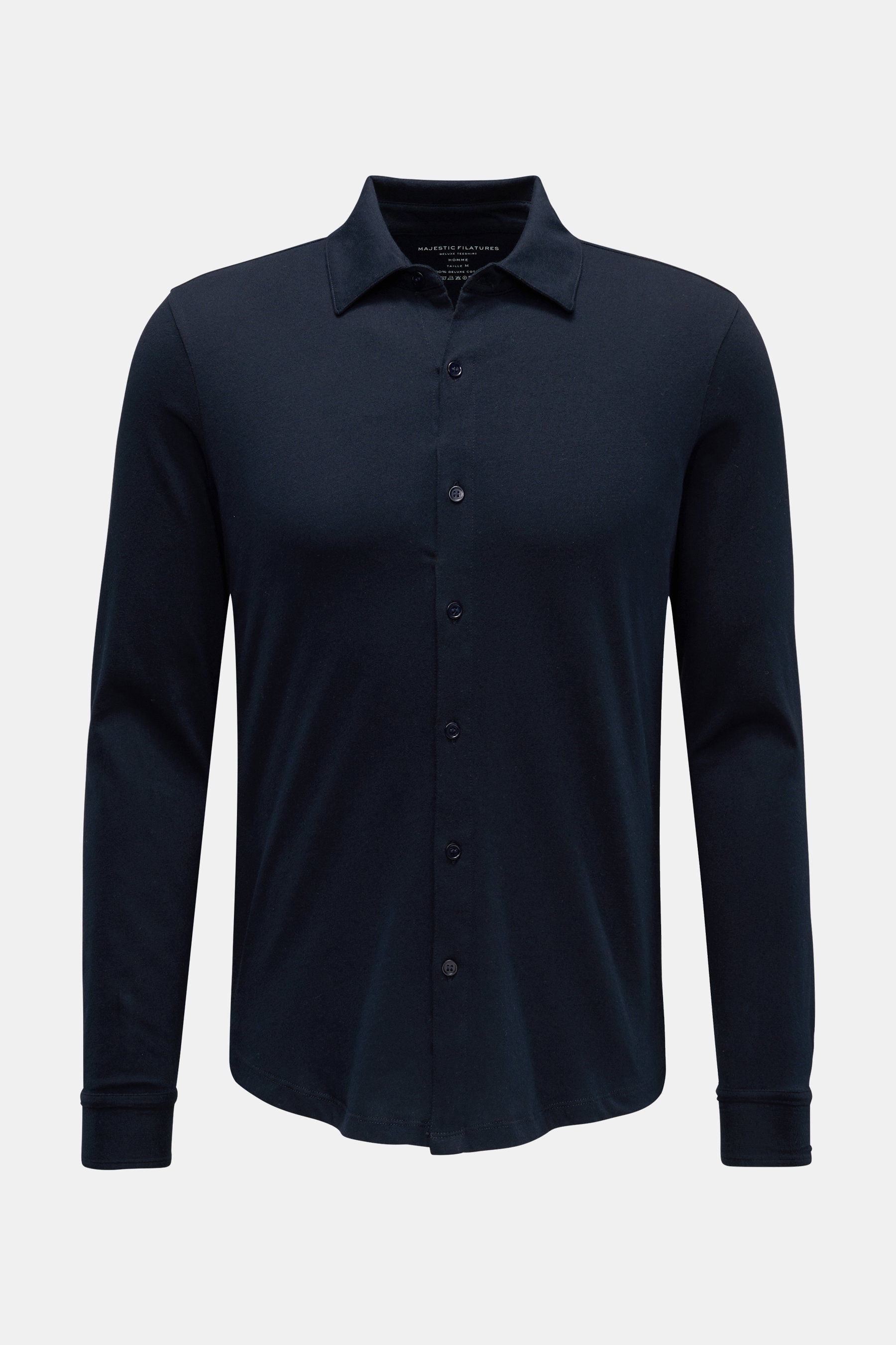 Majestic Filatures Jersey-Hemd Kent-Kragen dark navy