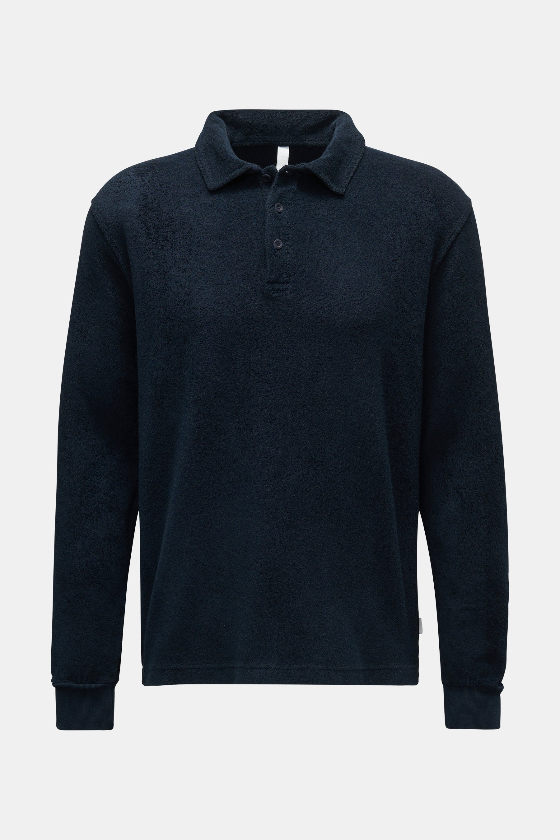 04651/ A trip in a bag Frottee Longsleeve-Poloshirt navy