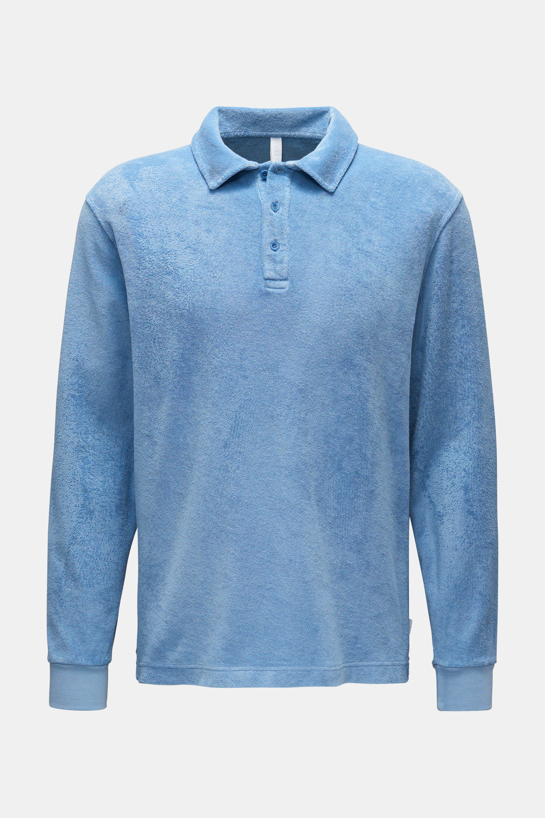 04651/ A trip in a bag Frottee Longsleeve-Poloshirt hellblau