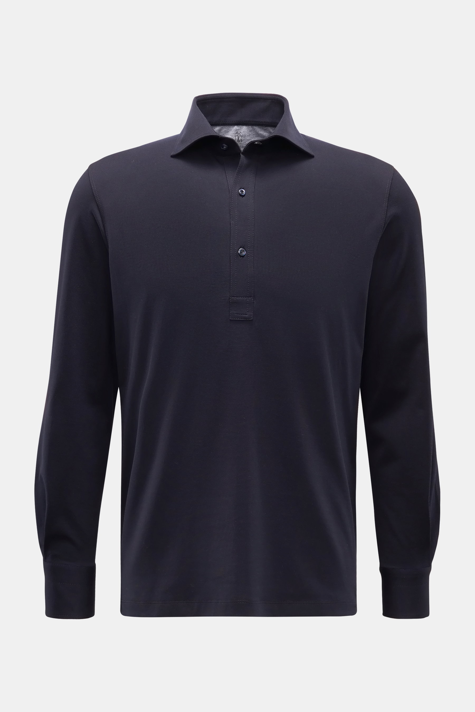 Brunello Cucinelli Jersey Longsleeve-Poloshirt navy