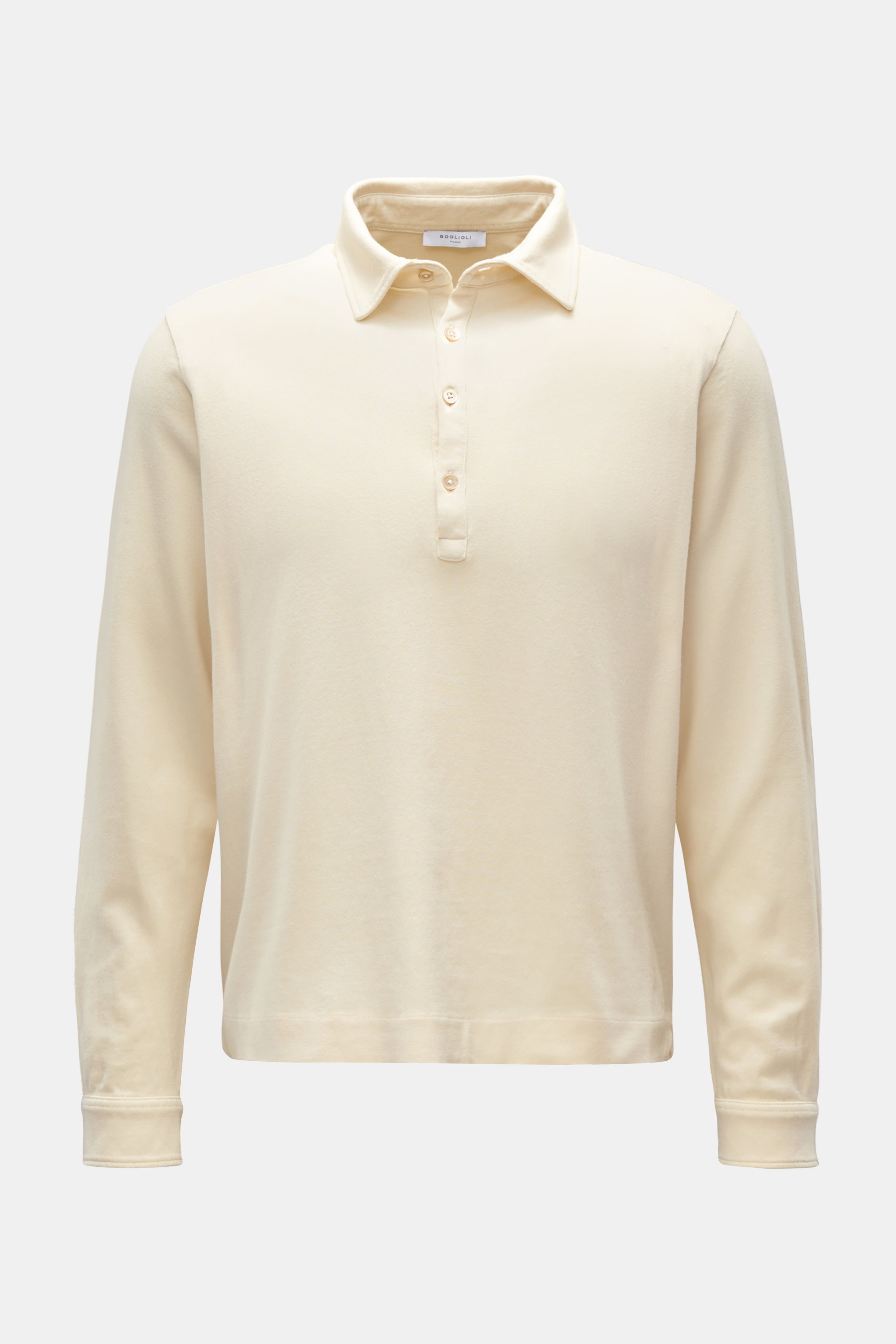 Boglioli Jersey Longsleeve-Poloshirt creme