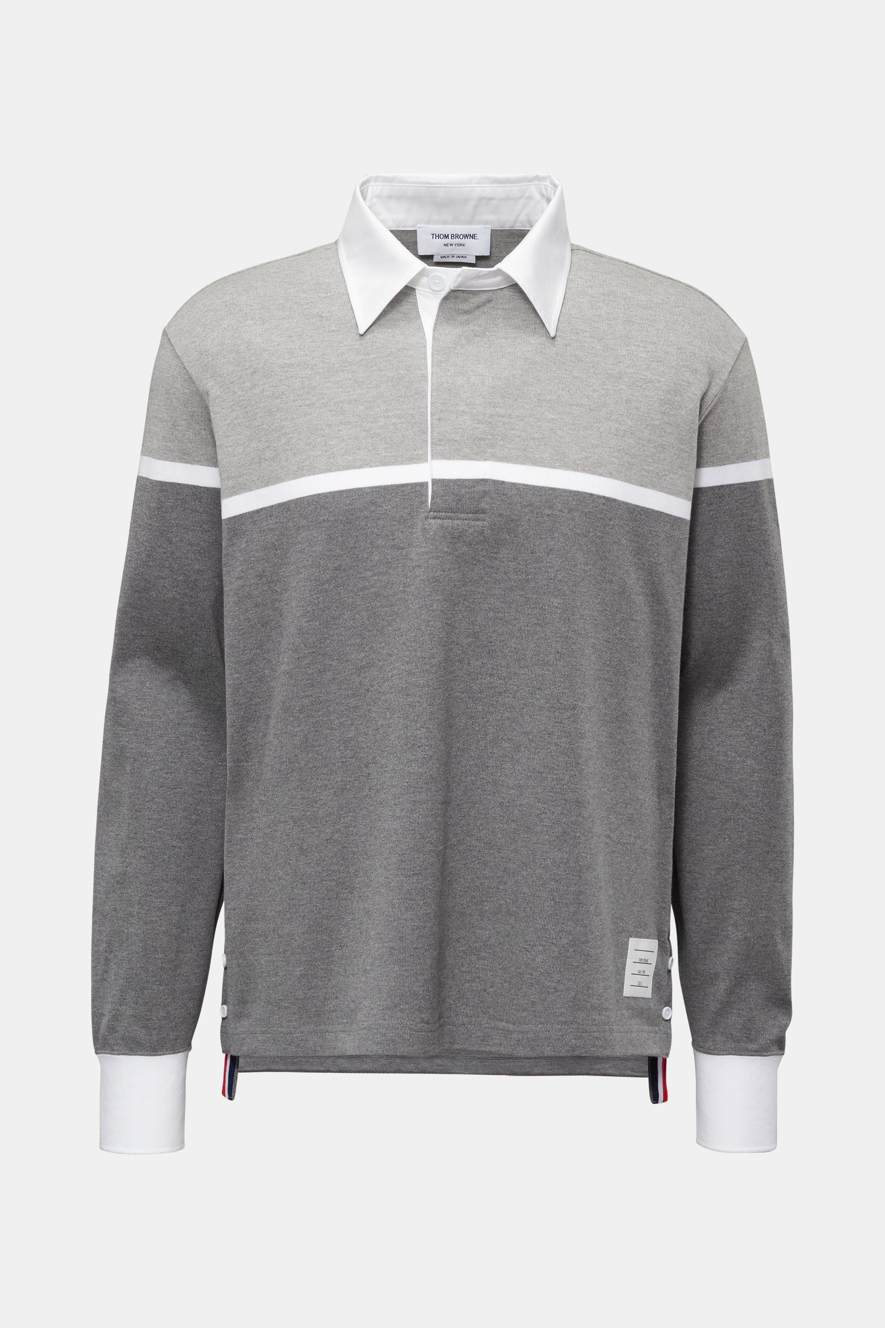Thom Browne Longsleeve-Poloshirt grau